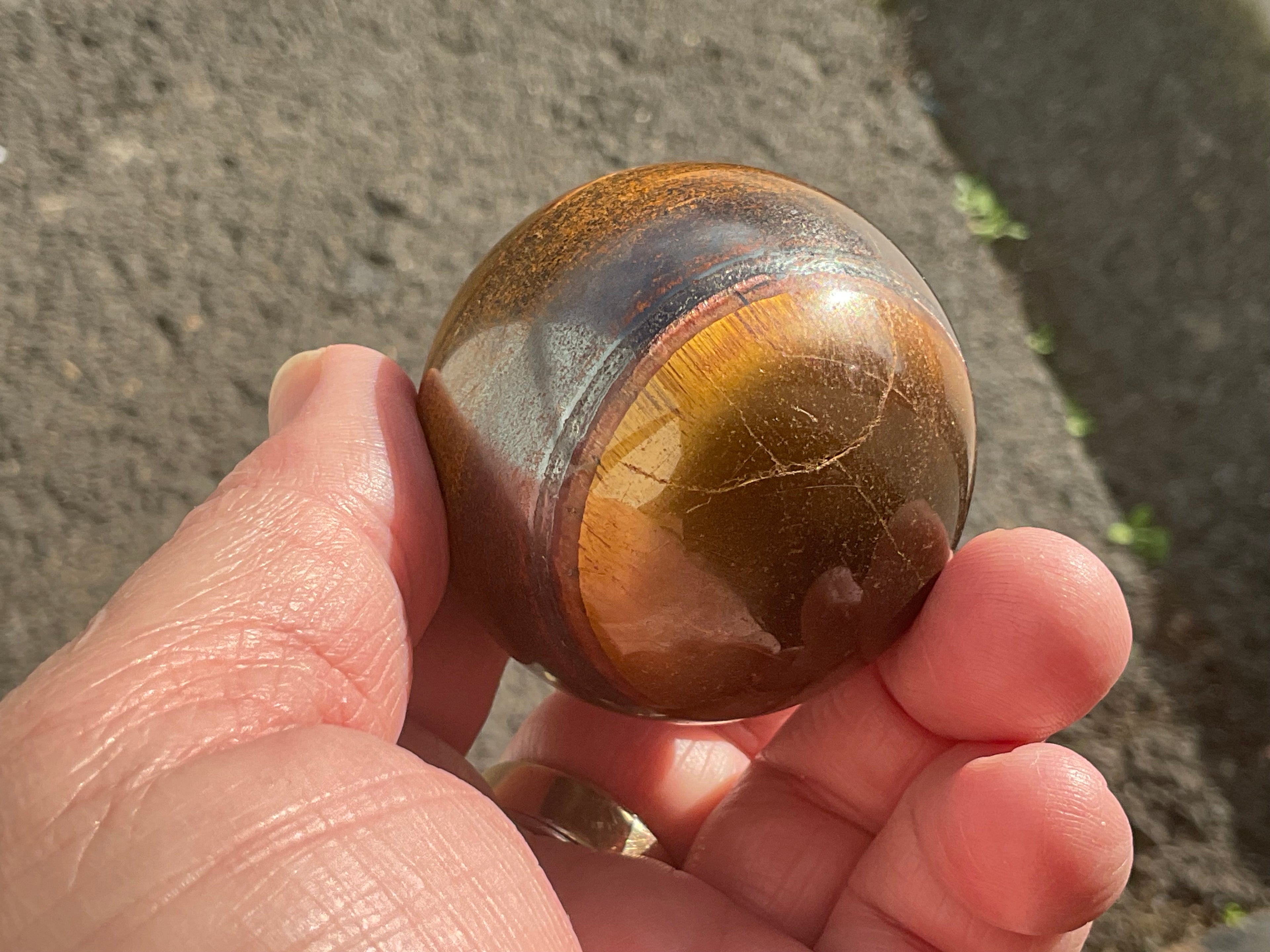 200g Tiger Iron Sphere 3A
