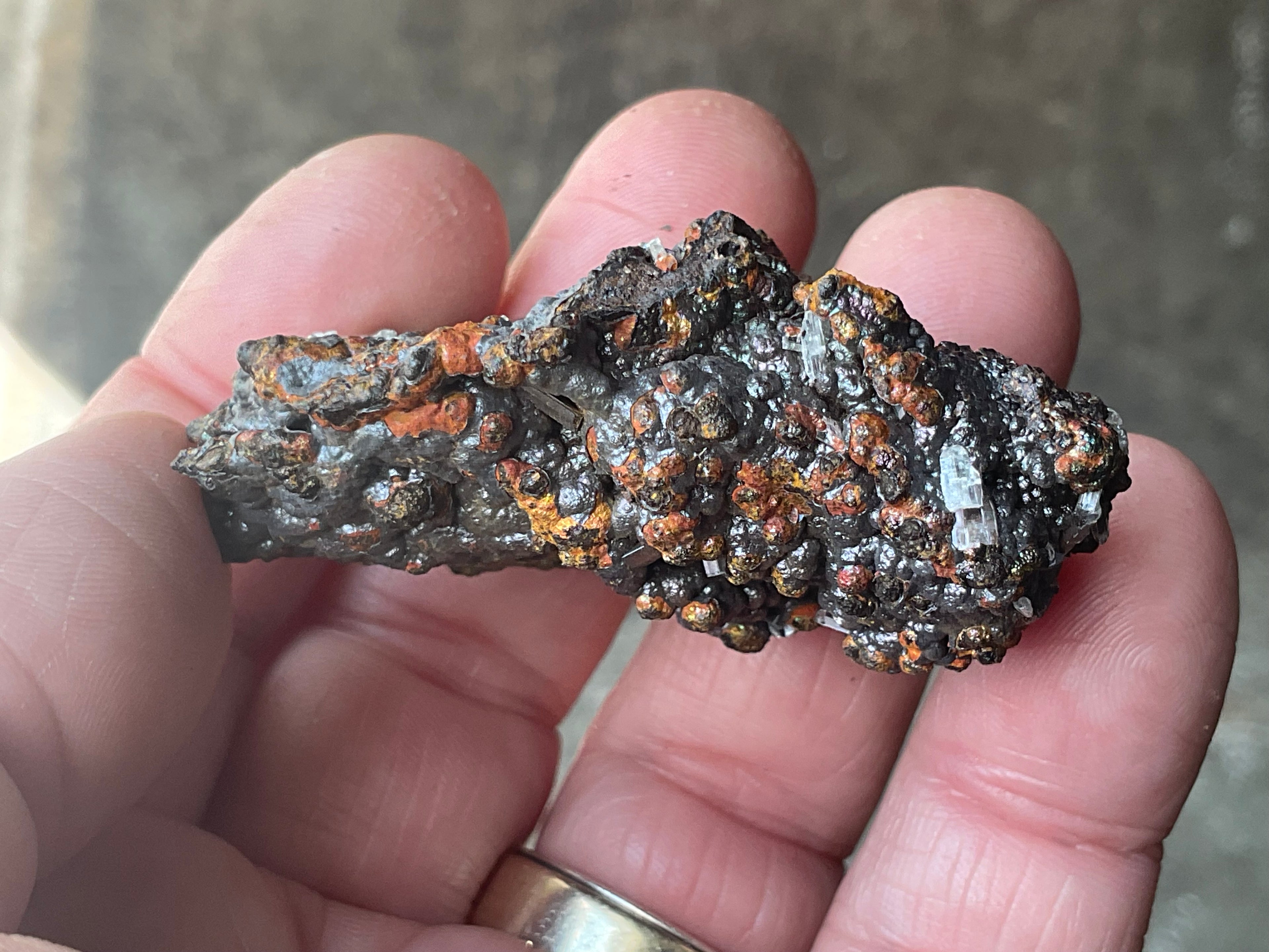 40g Iridescent Goethite/Limonite with Selenite Crystals Specimen 5A