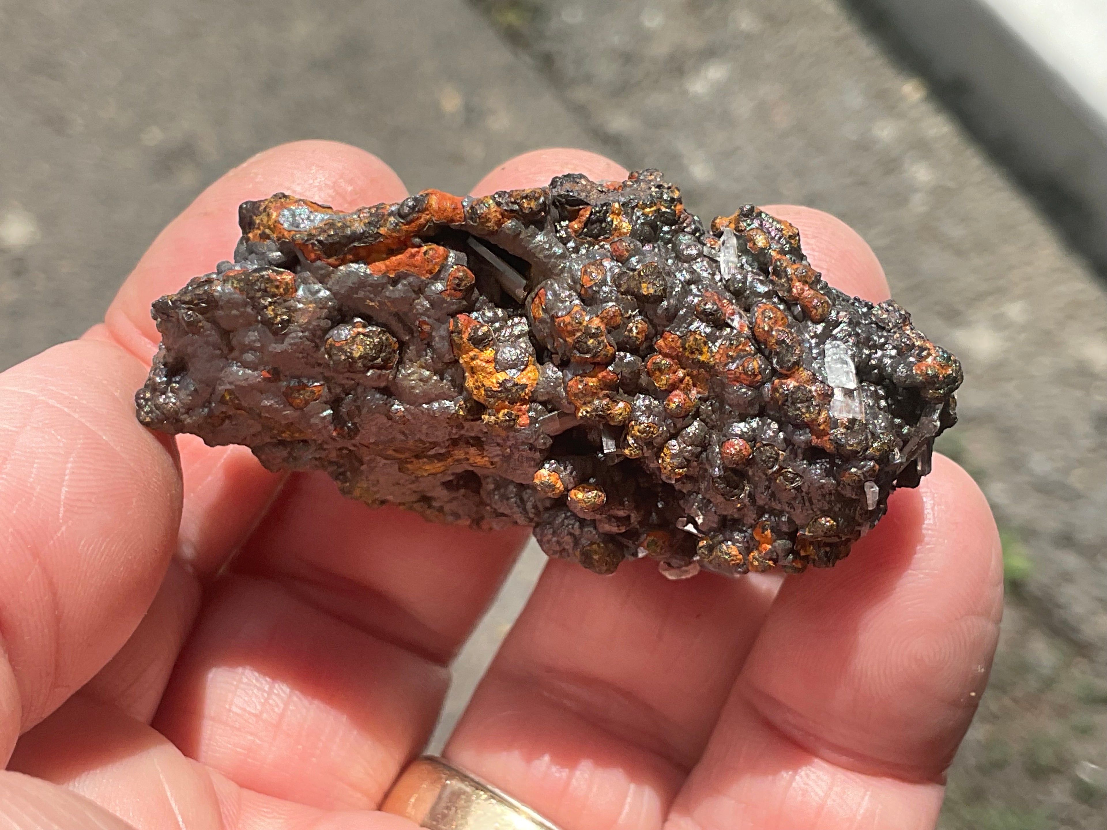 40g Iridescent Goethite/Limonite with Selenite Crystals Specimen 5A