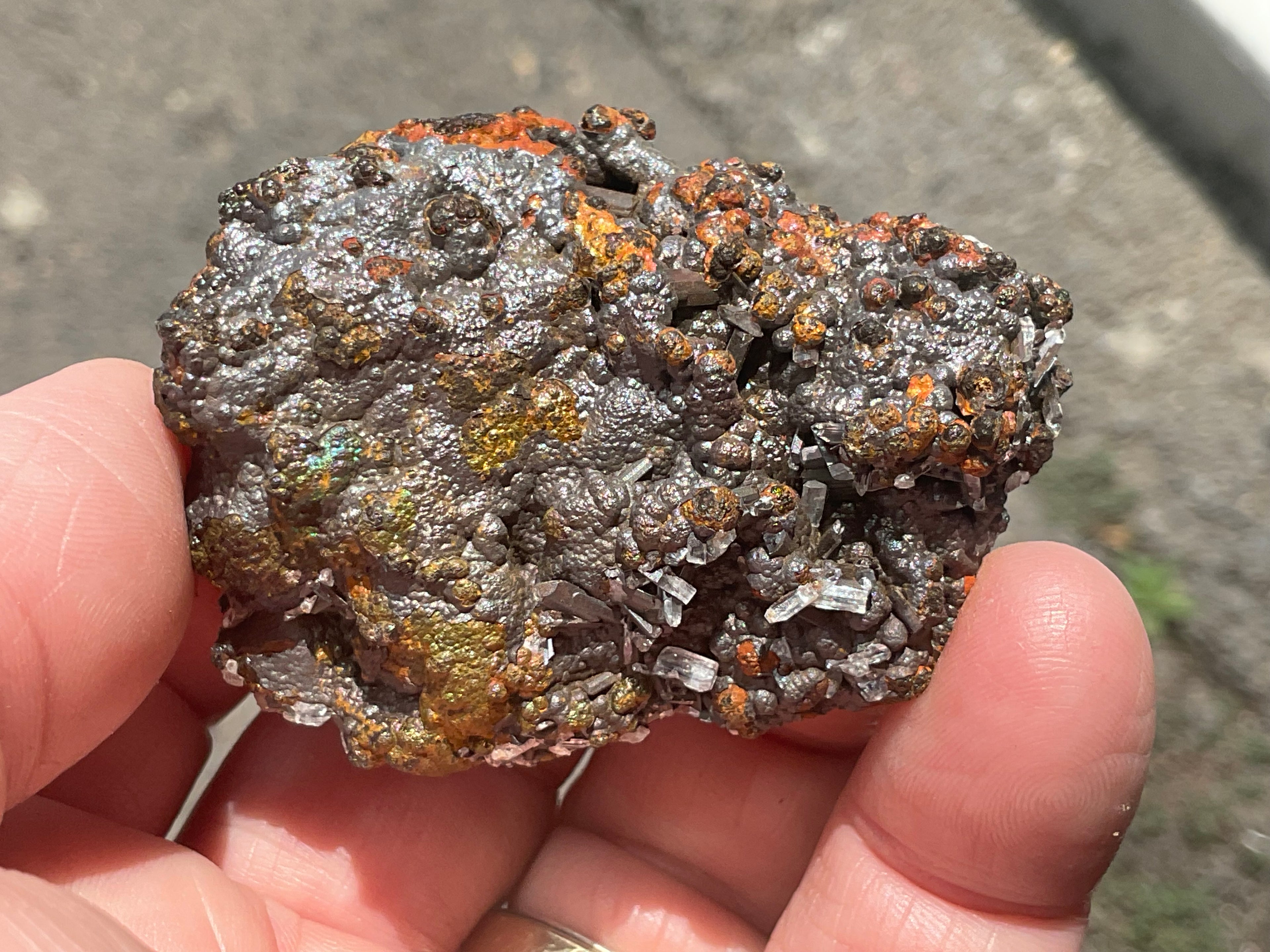 40g Iridescent Goethite/Limonite with Selenite Crystals Specimen 5A