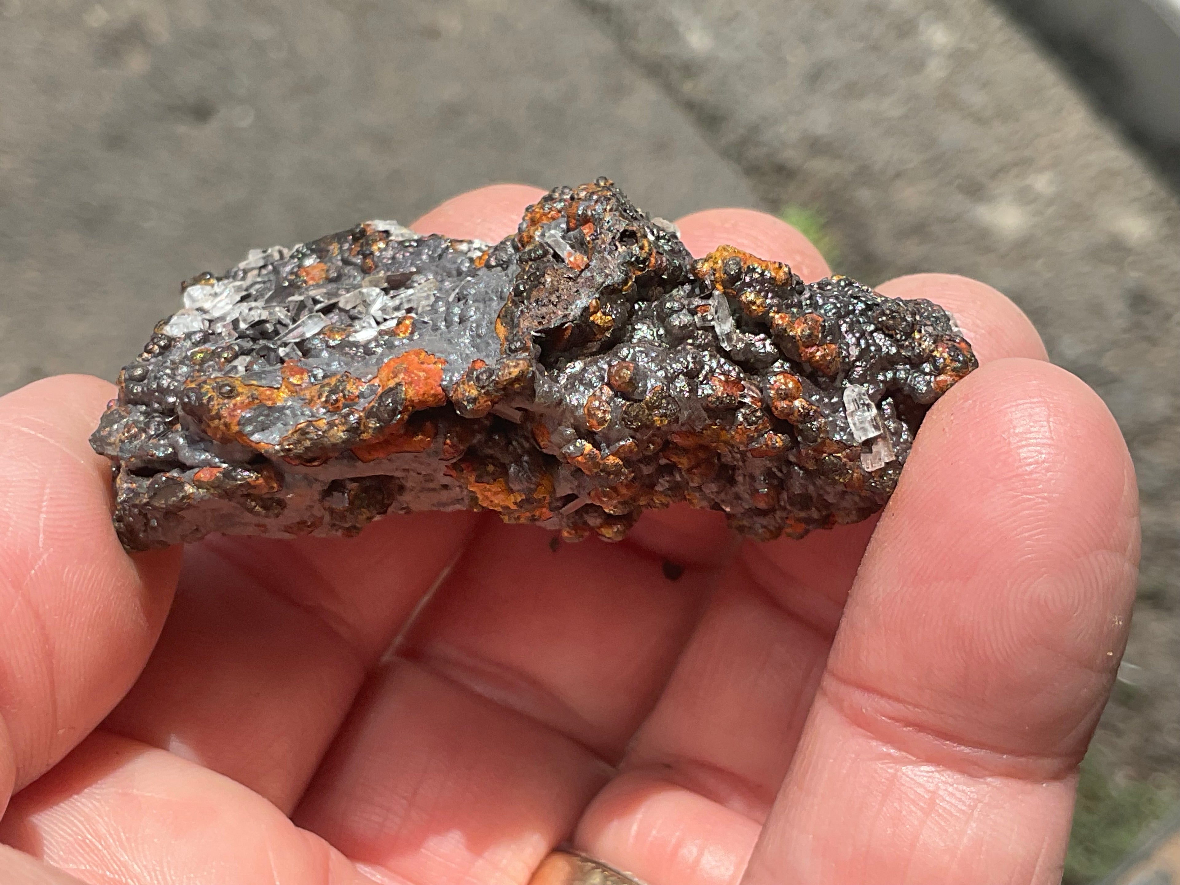 40g Iridescent Goethite/Limonite with Selenite Crystals Specimen 5A