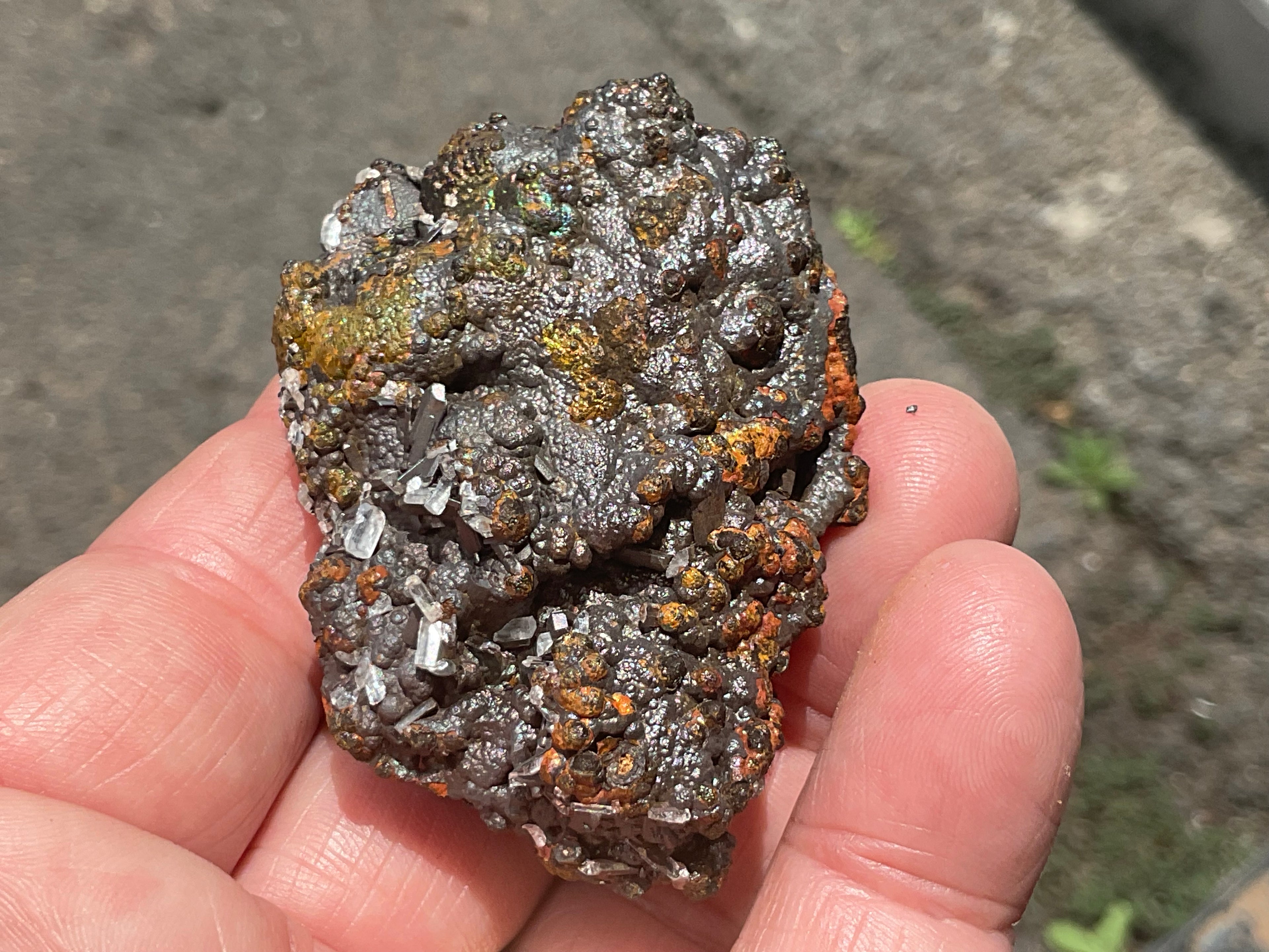 40g Iridescent Goethite/Limonite with Selenite Crystals Specimen 5A