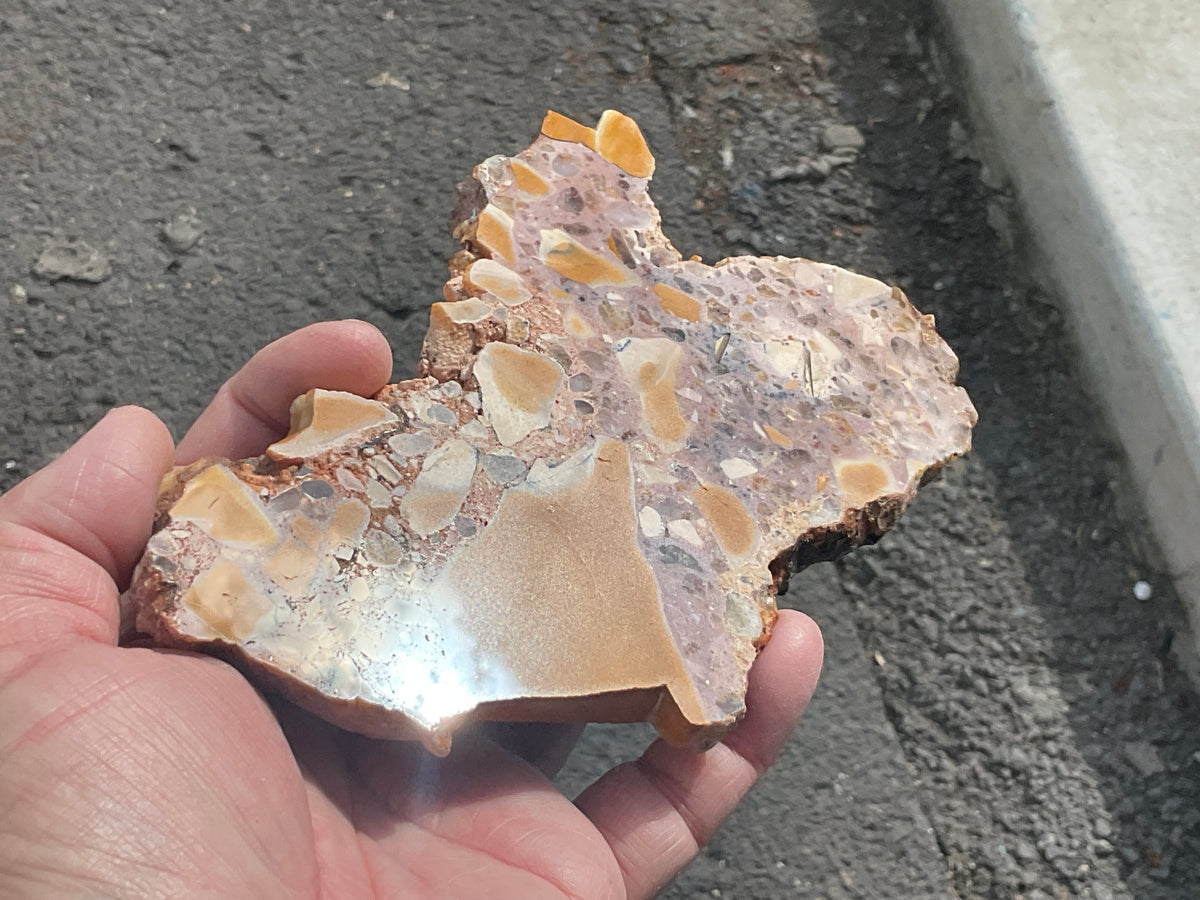 244g Polished Brecciated Mookaite Slab 4C