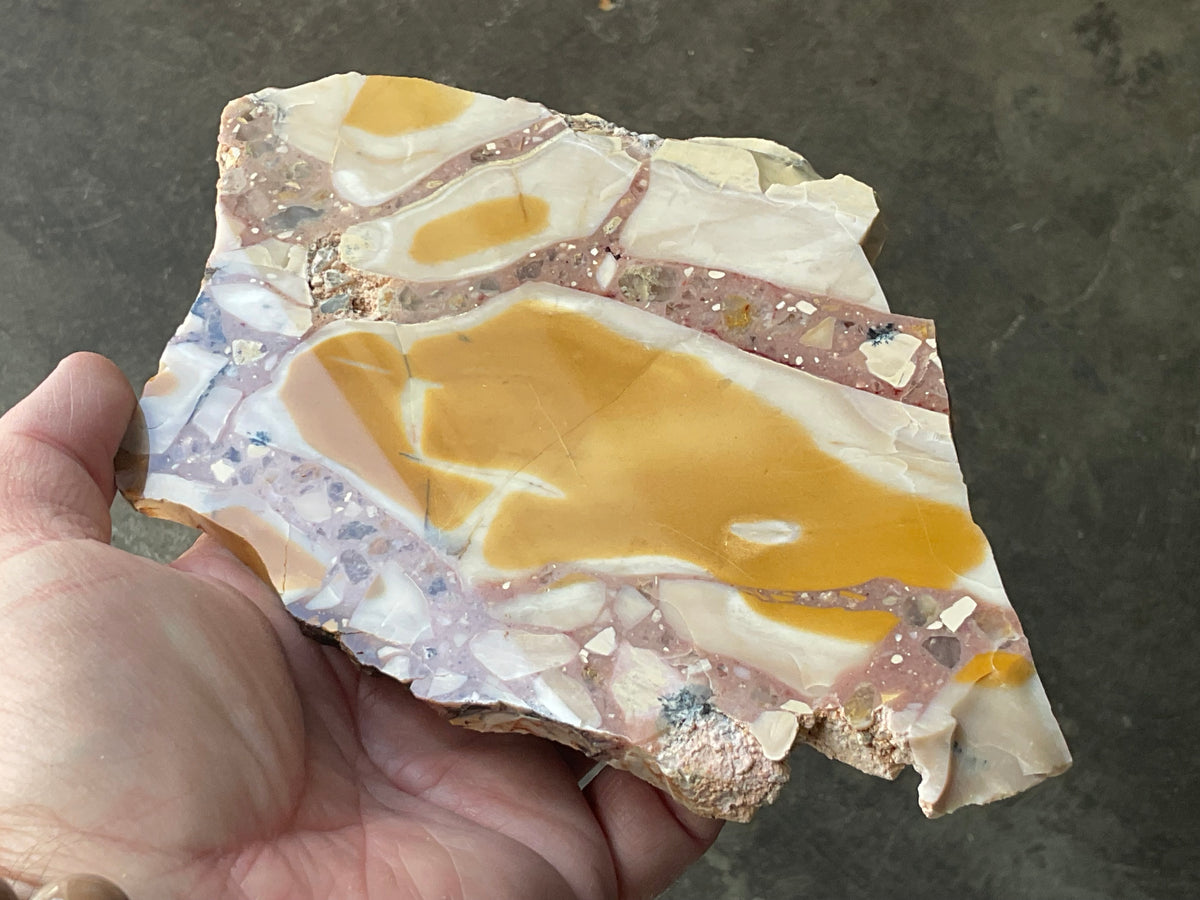 263g Polished Brecciated Mookaite Slab 1A