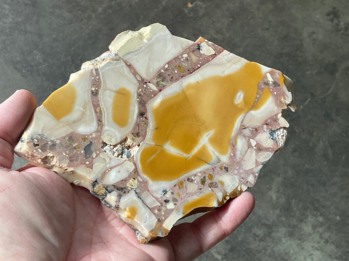 263g Polished Brecciated Mookaite Slab 1A