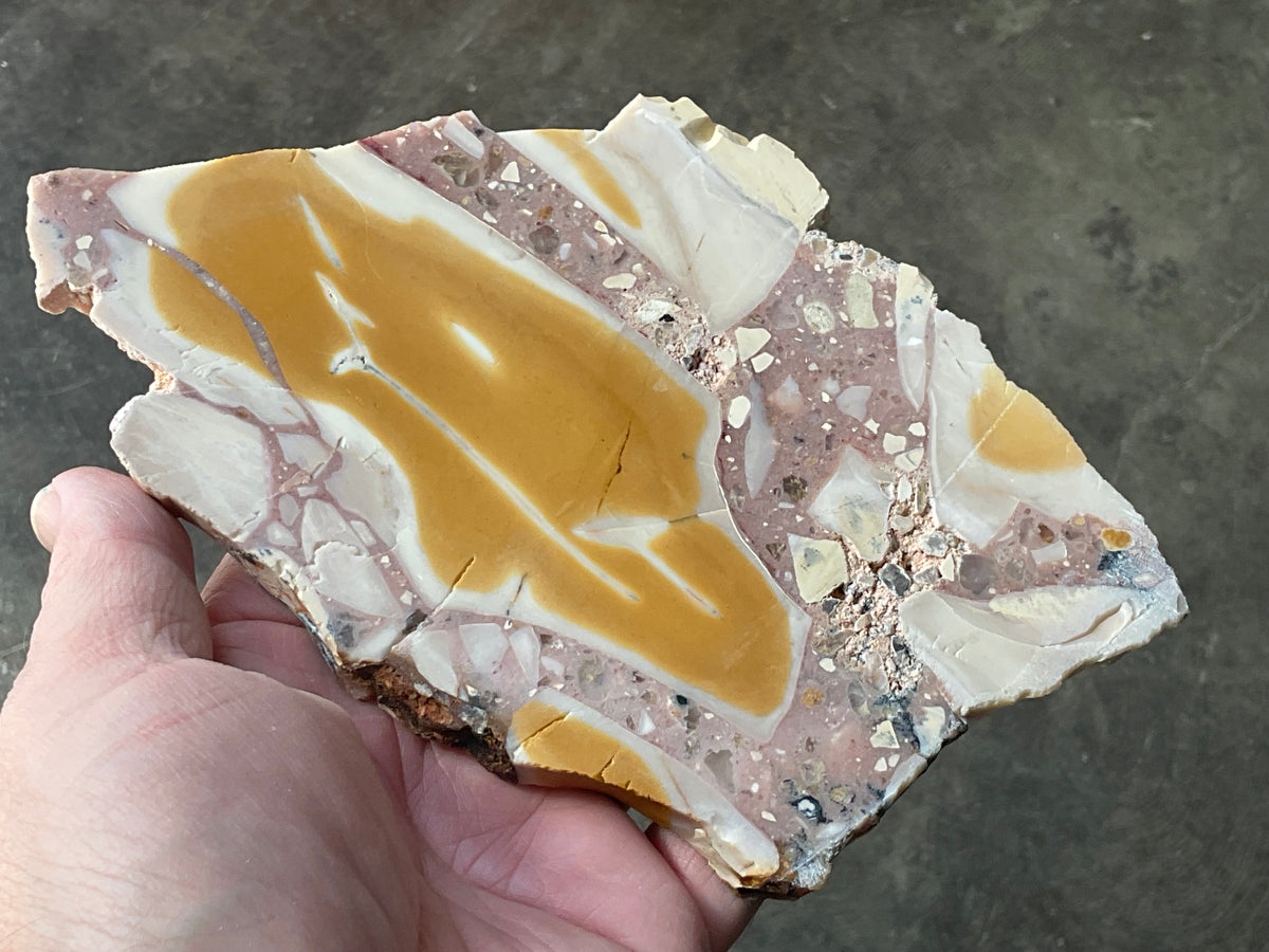 263g Polished Brecciated Mookaite Slab 1A
