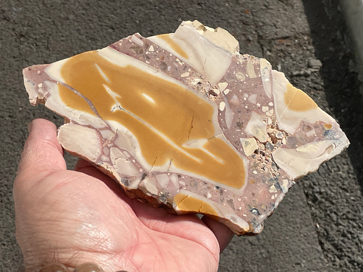 263g Polished Brecciated Mookaite Slab 1A
