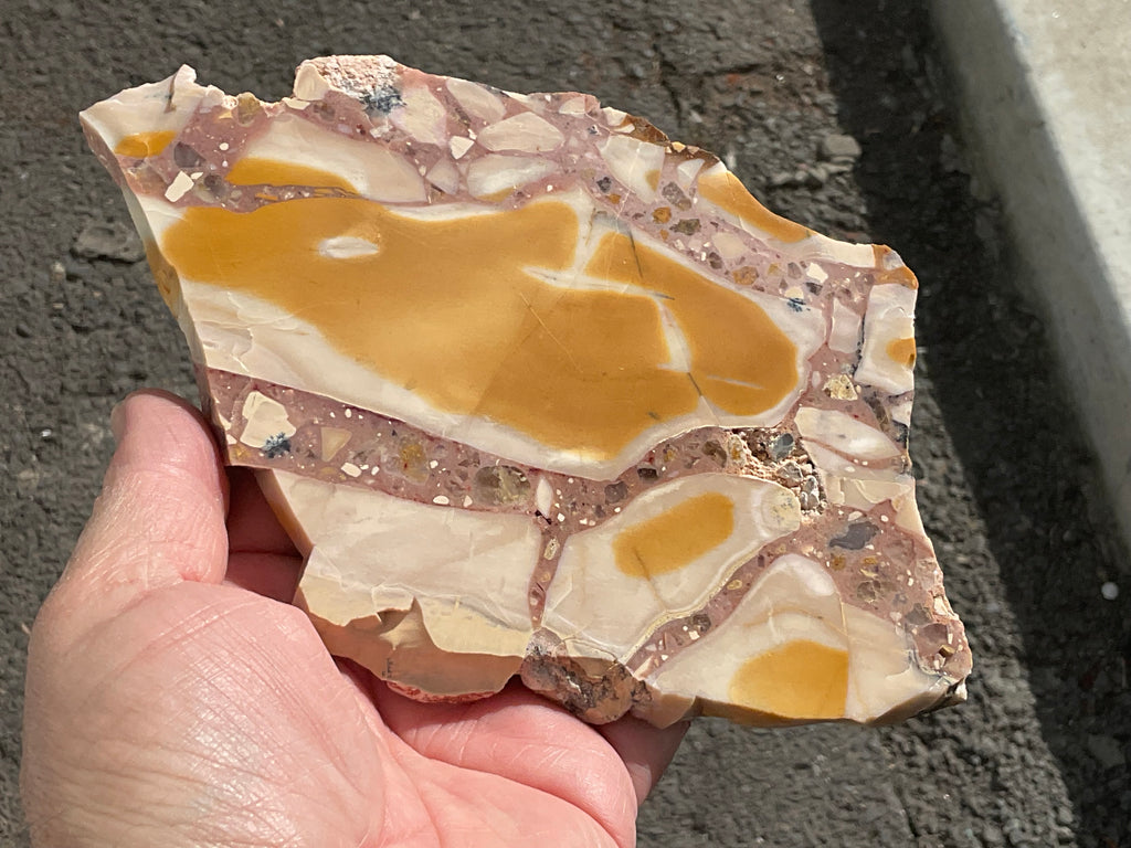 263g Polished Brecciated Mookaite Slab 1A