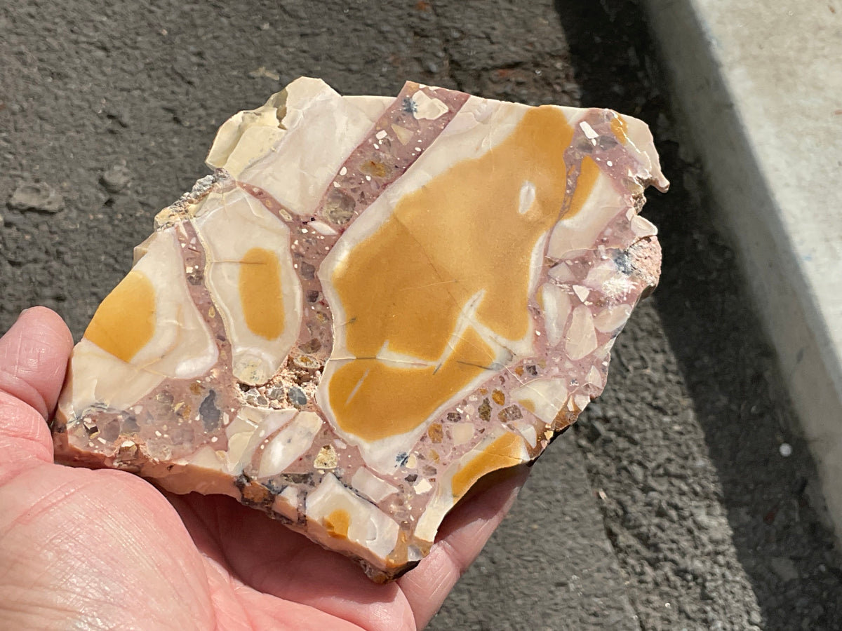 263g Polished Brecciated Mookaite Slab 1A