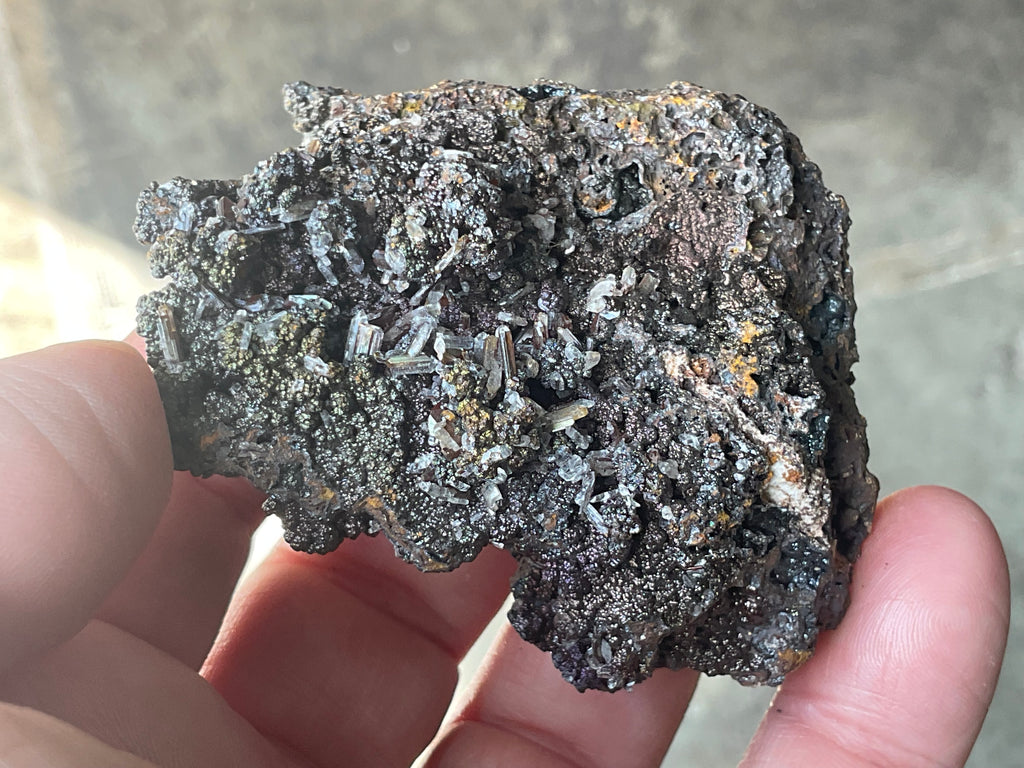 70g Iridescent Goethite/Limonite with Selenite Crystals Specimen 6A