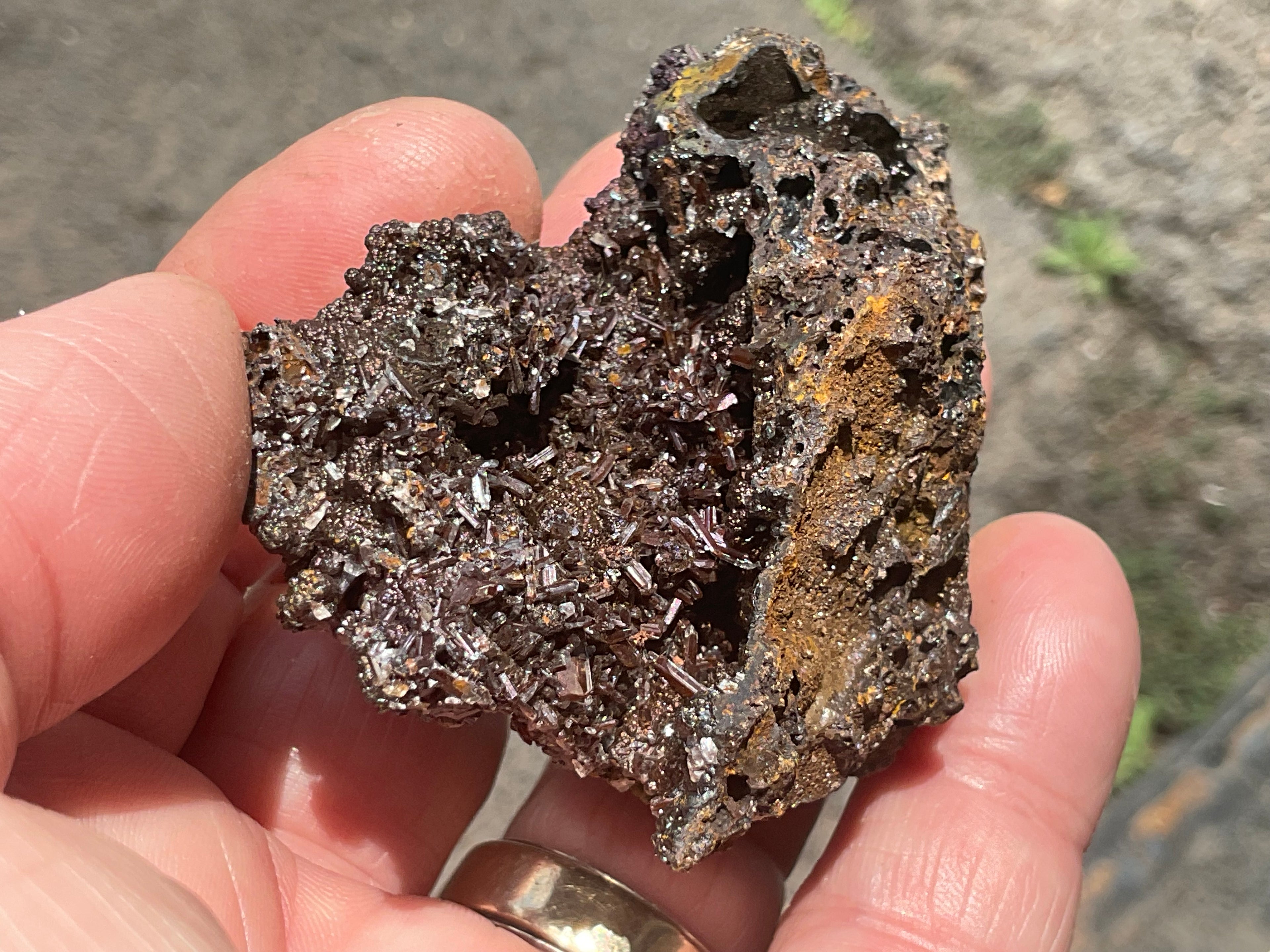 70g Iridescent Goethite/Limonite with Selenite Crystals Specimen 6A