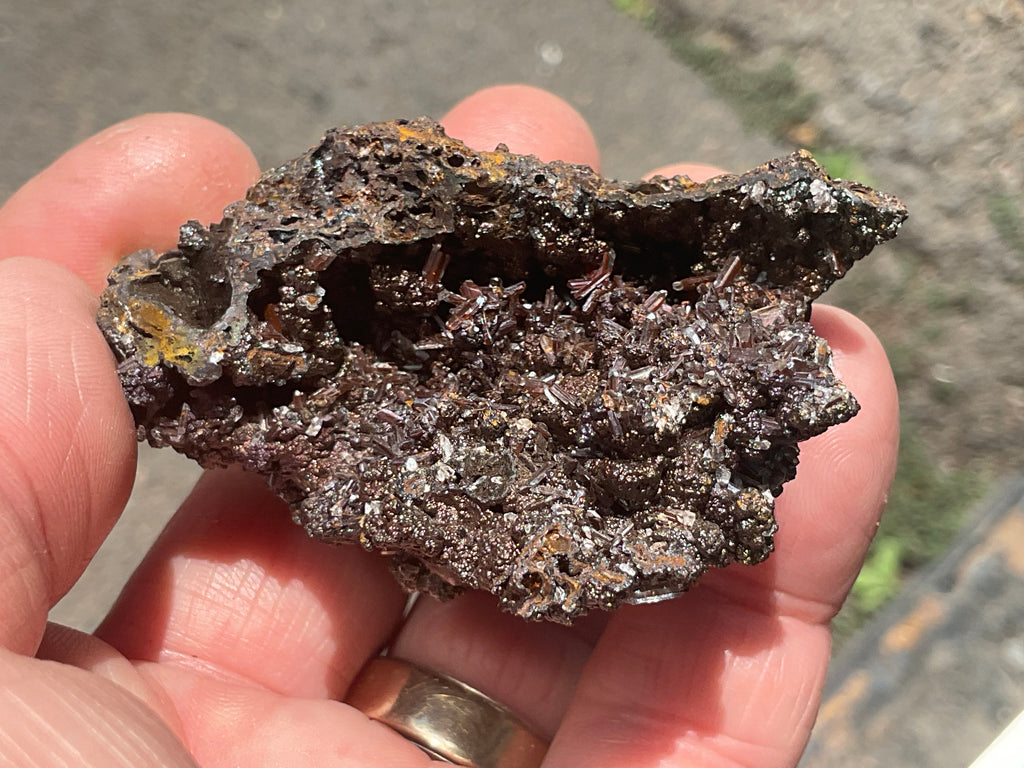 70g Iridescent Goethite/Limonite with Selenite Crystals Specimen 6A
