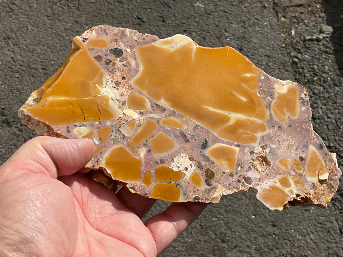 347g Polished Brecciated Mookaite Slab 2A
