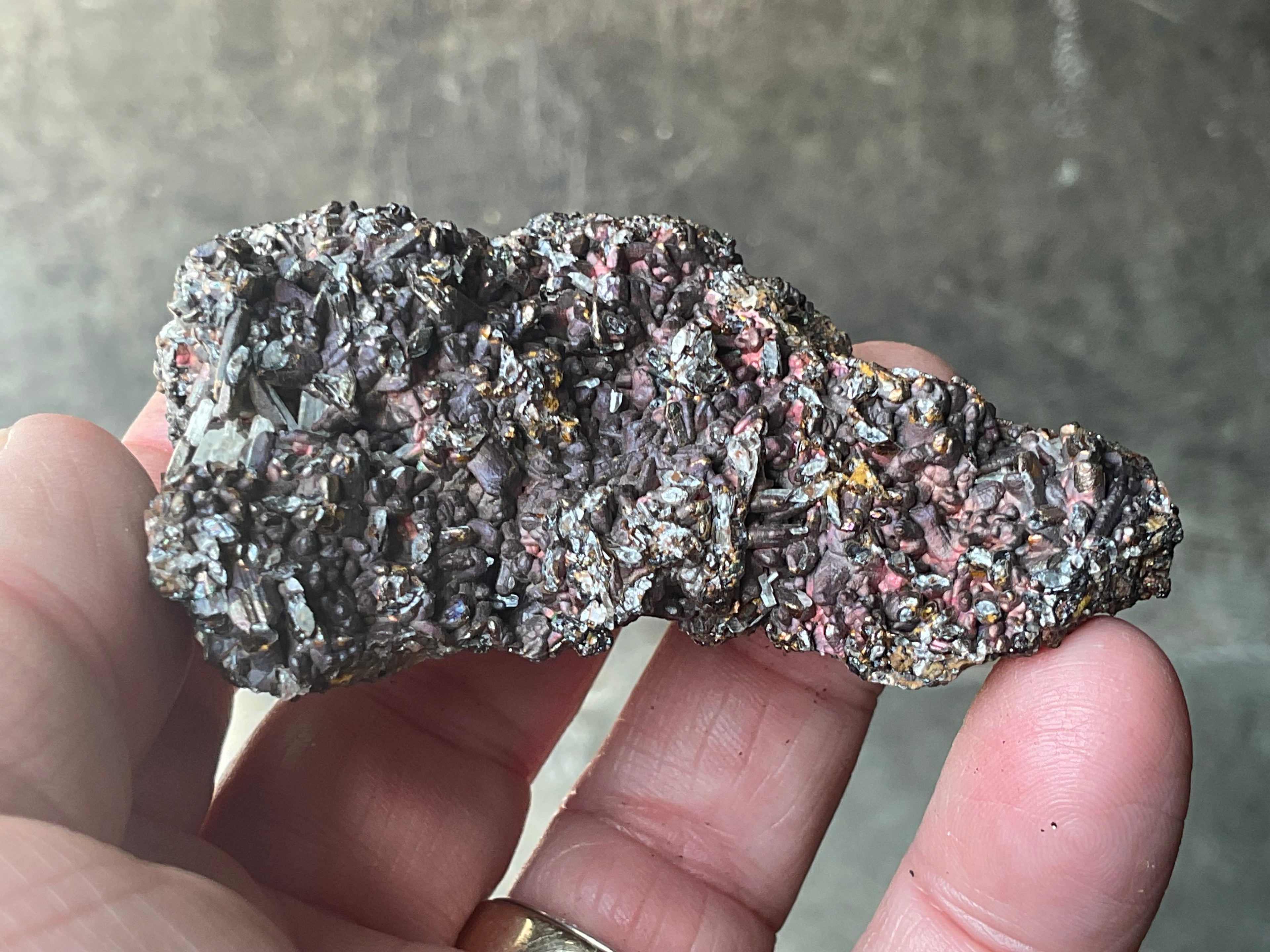 88g Iridescent Goethite/Limonite with Selenite Crystals Specimen 6B