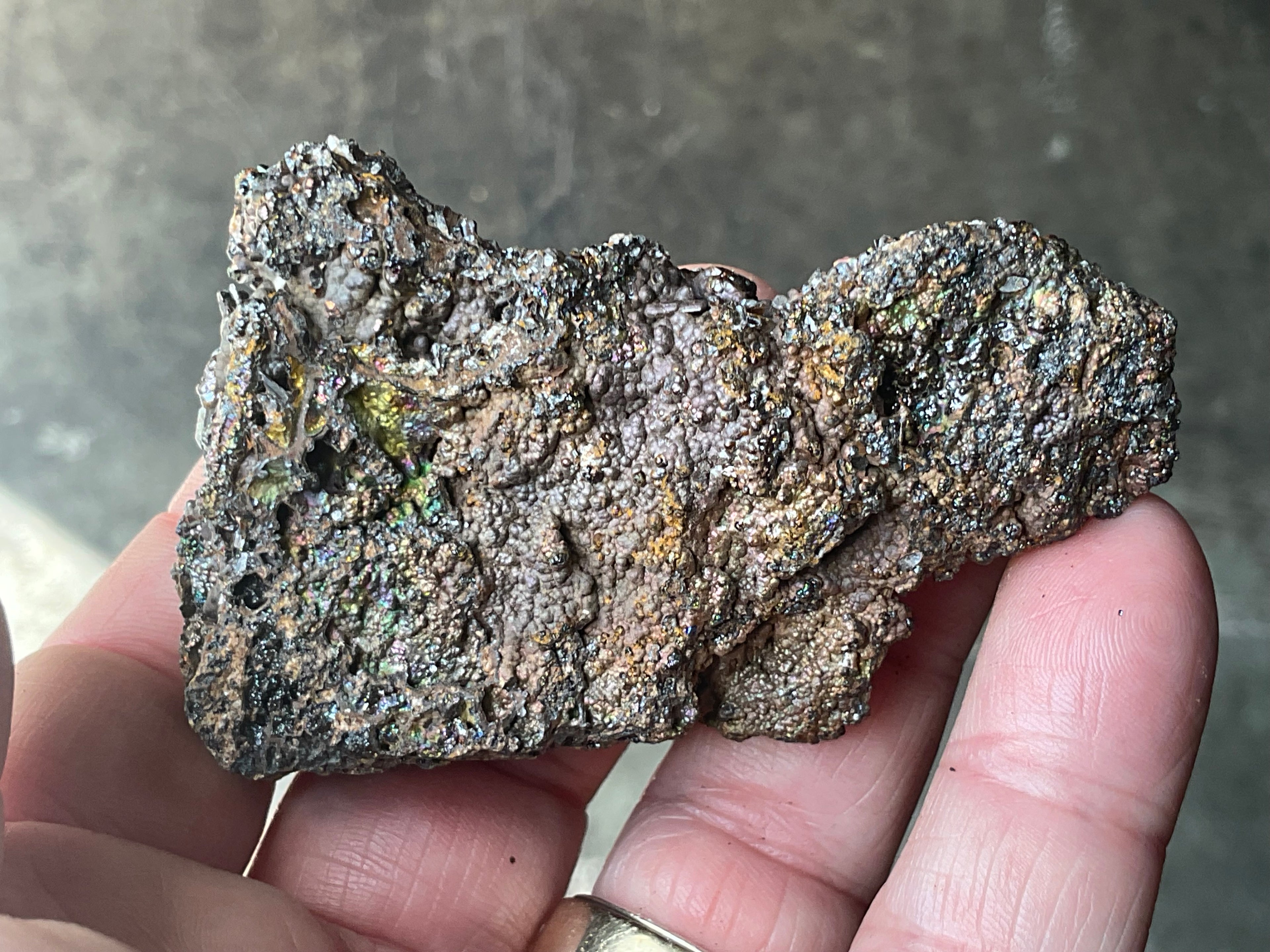 88g Iridescent Goethite/Limonite with Selenite Crystals Specimen 6B