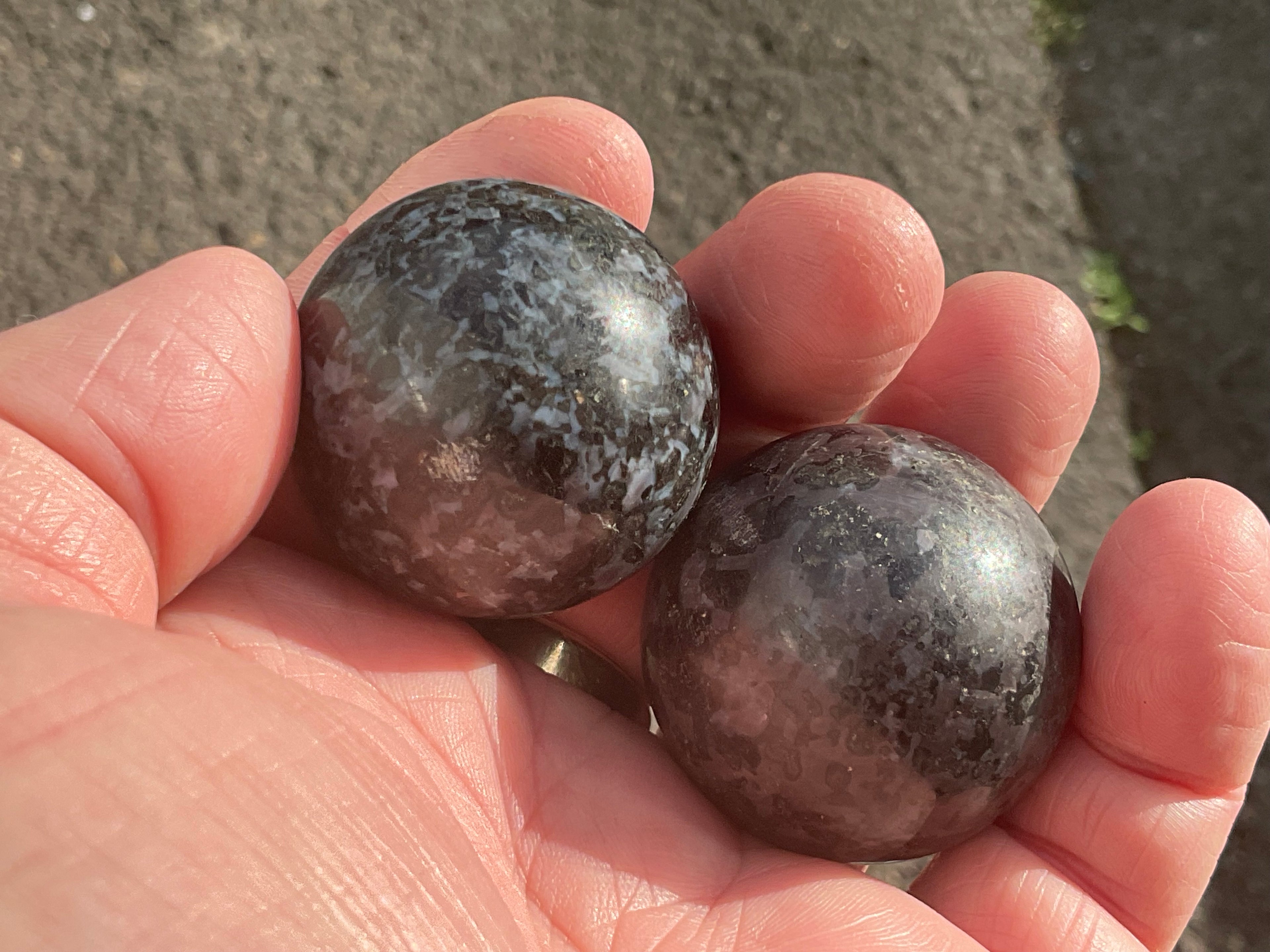 129g Mystic Merlinite Meditation Ball Pair I