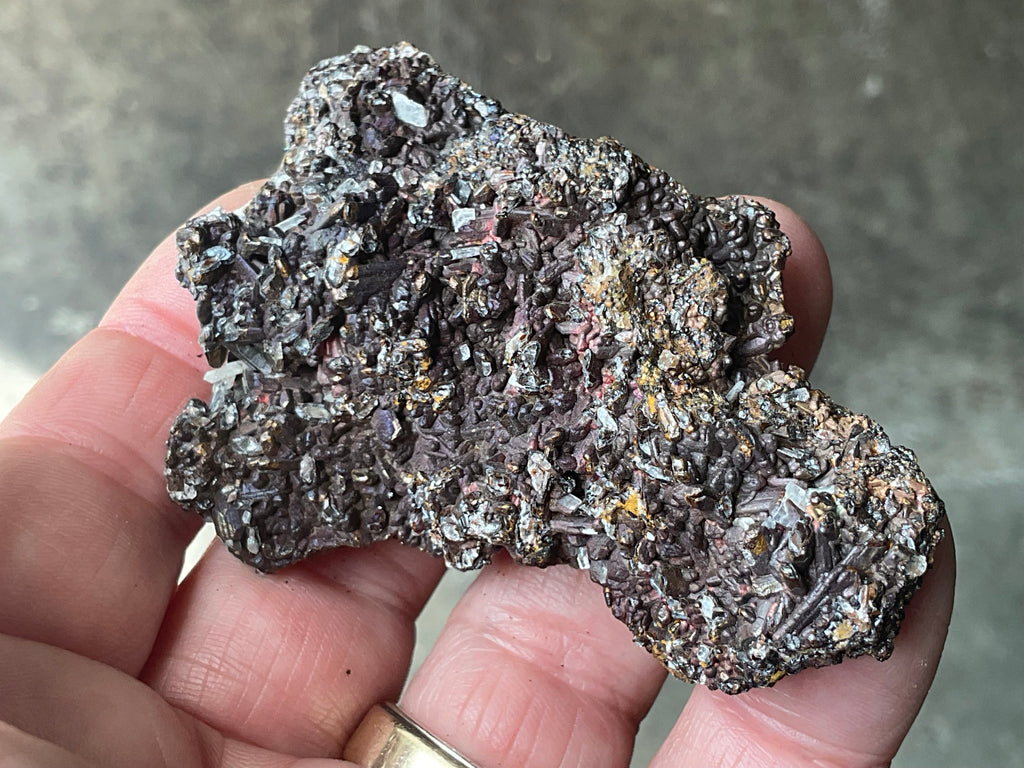 88g Iridescent Goethite/Limonite with Selenite Crystals Specimen 6B