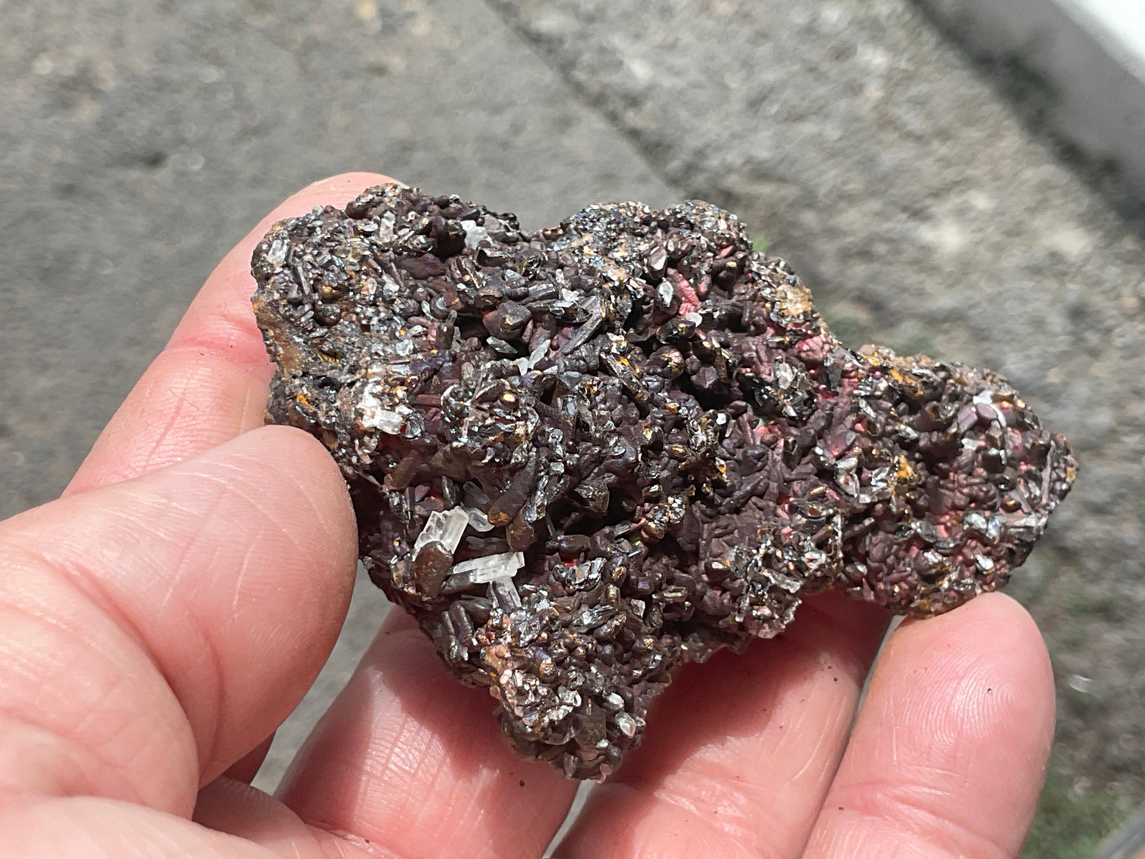 88g Iridescent Goethite/Limonite with Selenite Crystals Specimen 6B