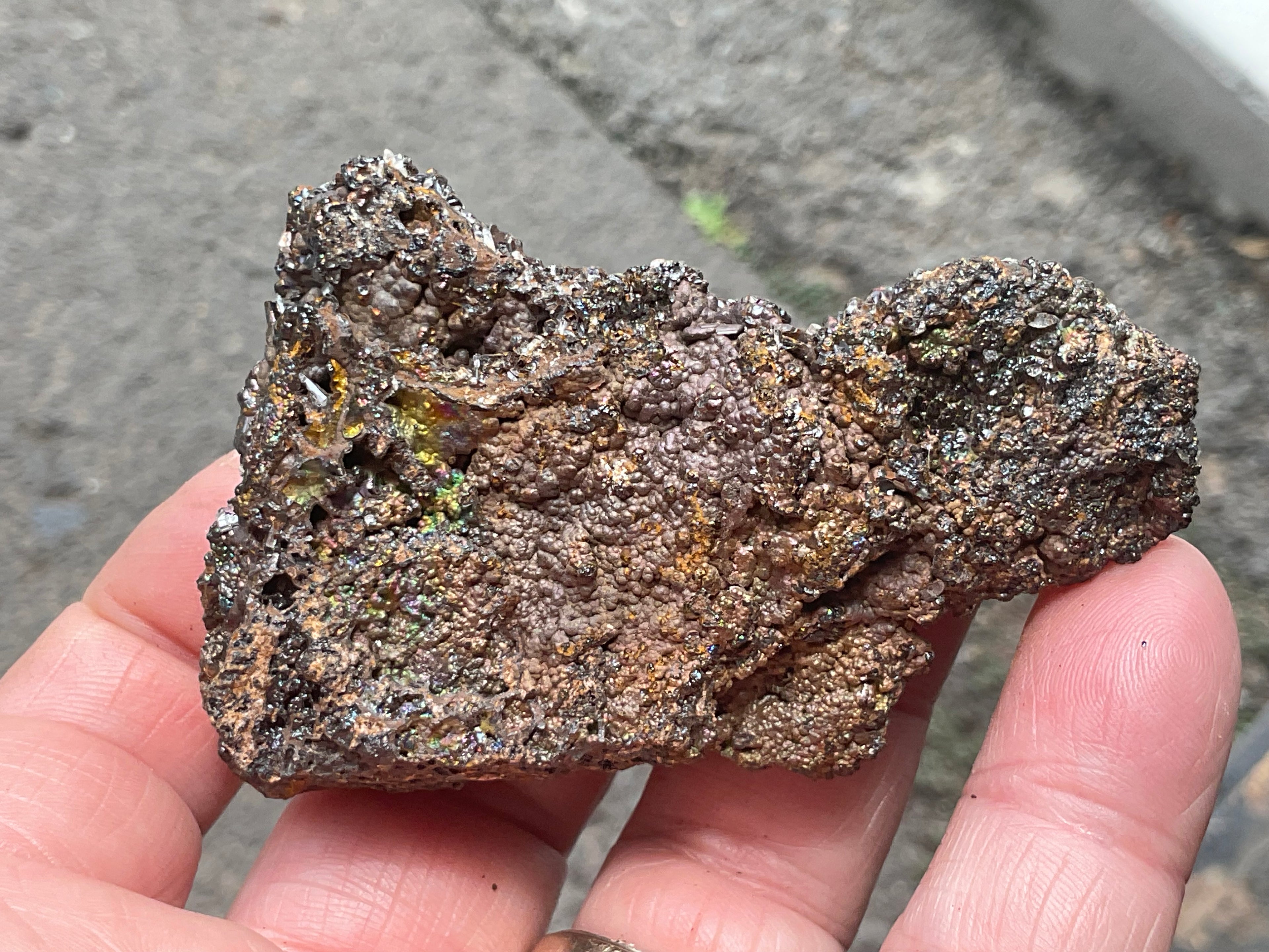 88g Iridescent Goethite/Limonite with Selenite Crystals Specimen 6B