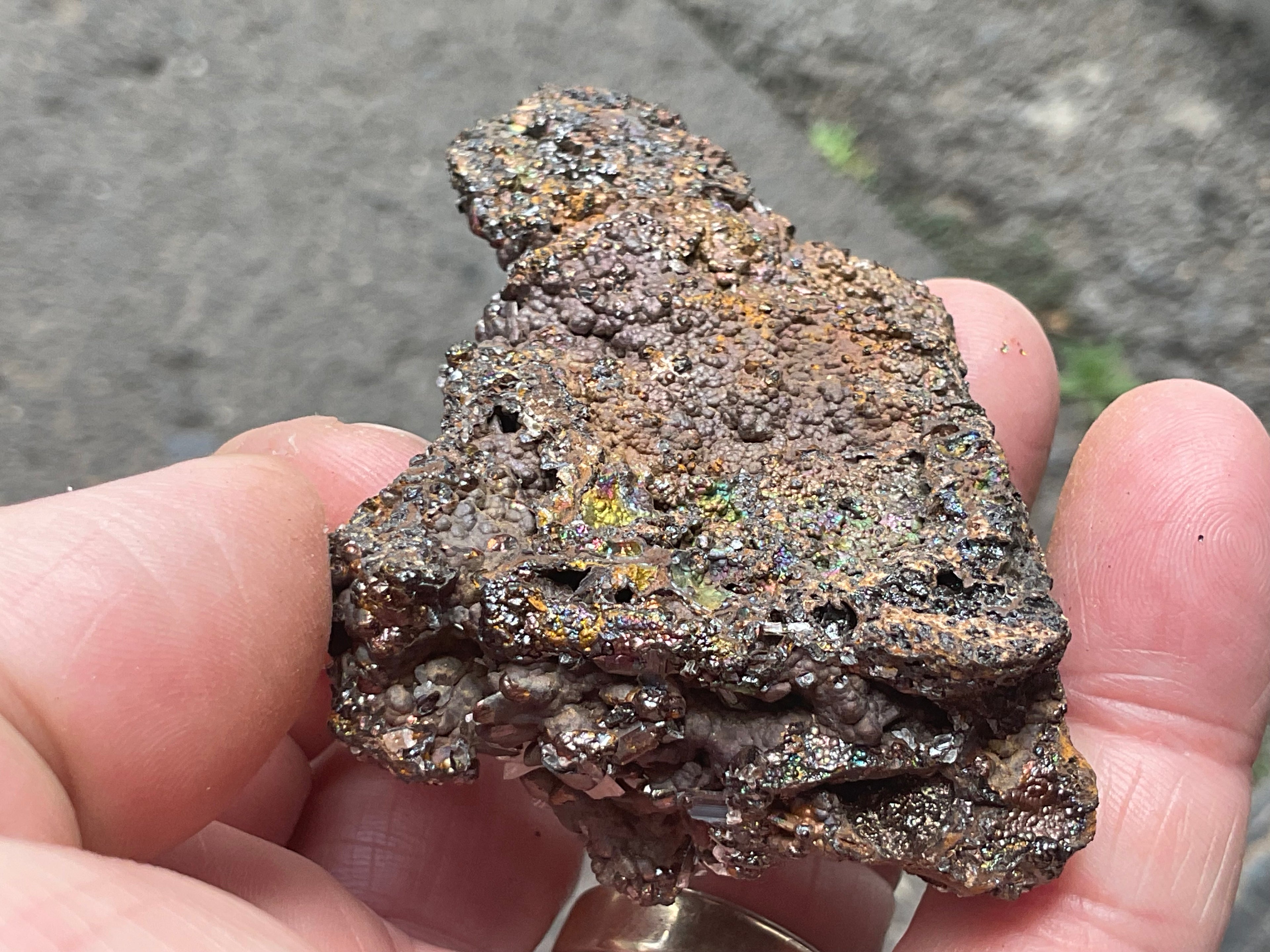 88g Iridescent Goethite/Limonite with Selenite Crystals Specimen 6B