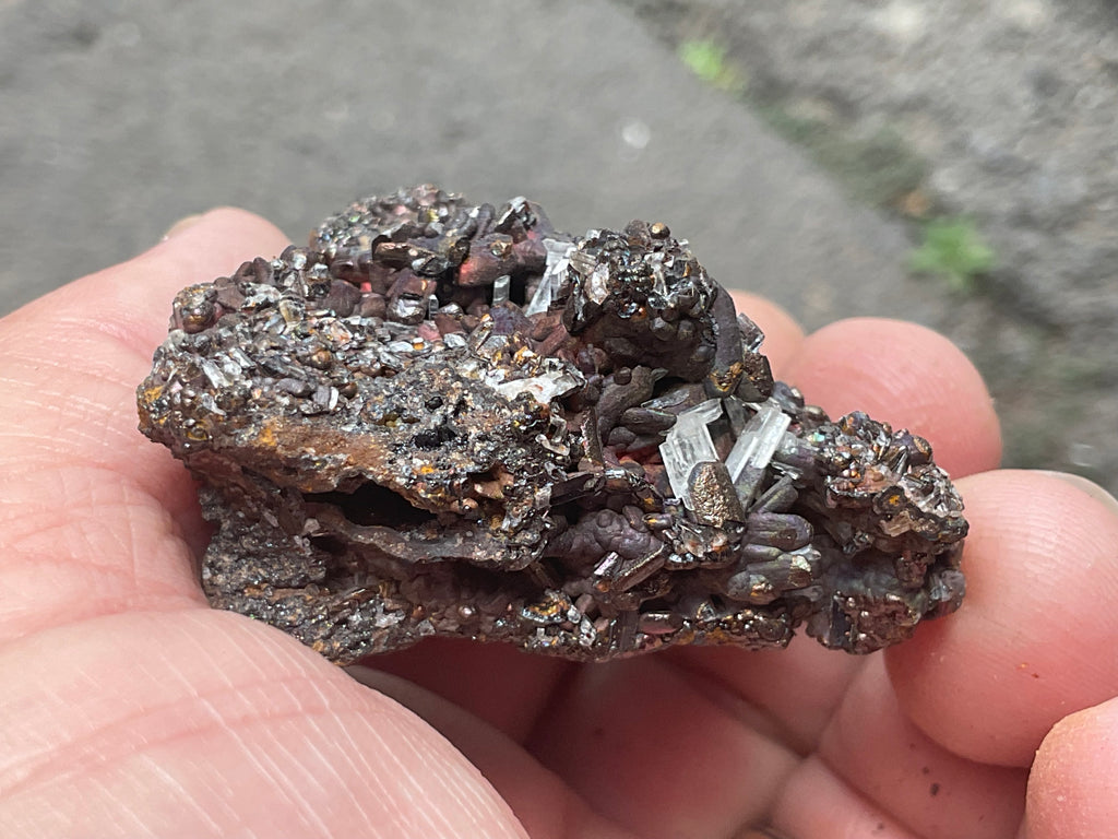 88g Iridescent Goethite/Limonite with Selenite Crystals Specimen 6B