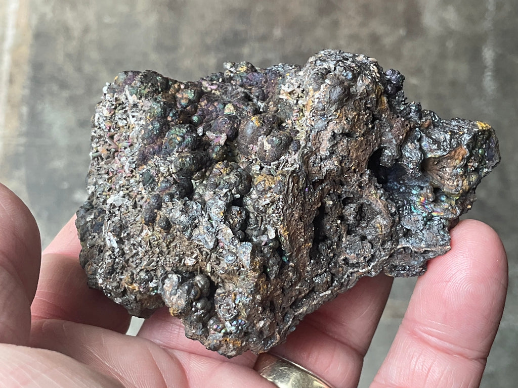 144g Iridescent Goethite/Limonite with Selenite Crystals Specimen 7A
