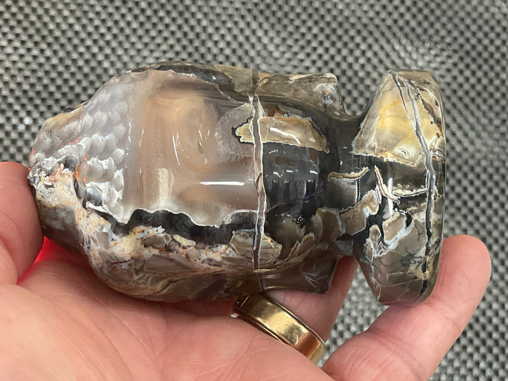 358g Volcano Agate Buddha Carving A