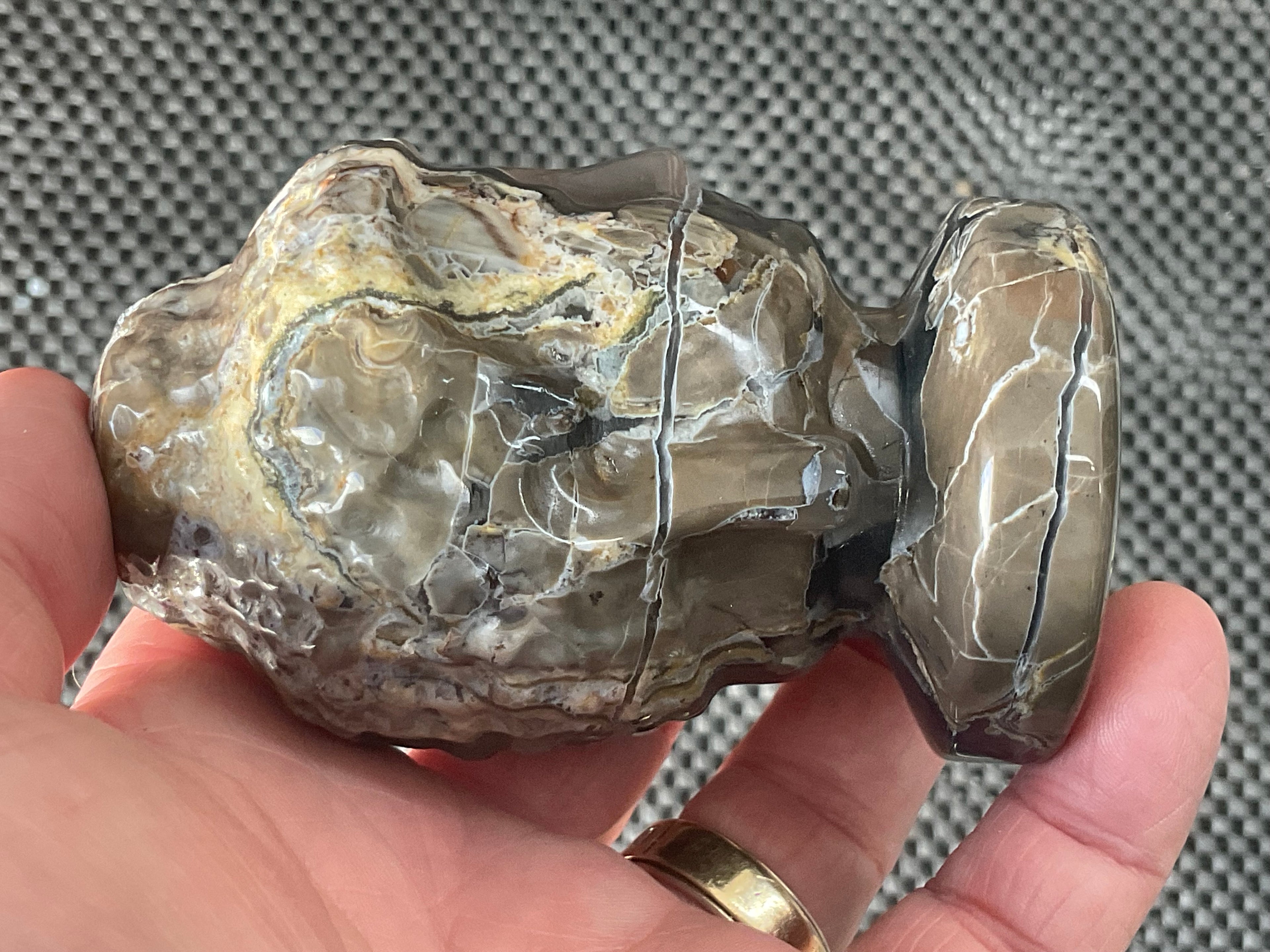 358g Volcano Agate Buddha Carving A