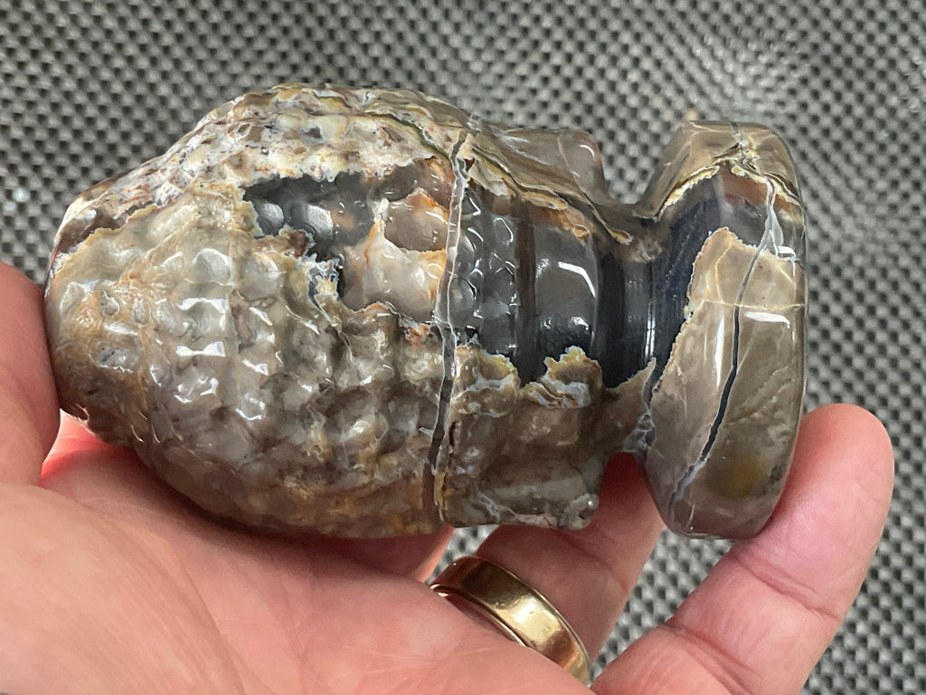 358g Volcano Agate Buddha Carving A