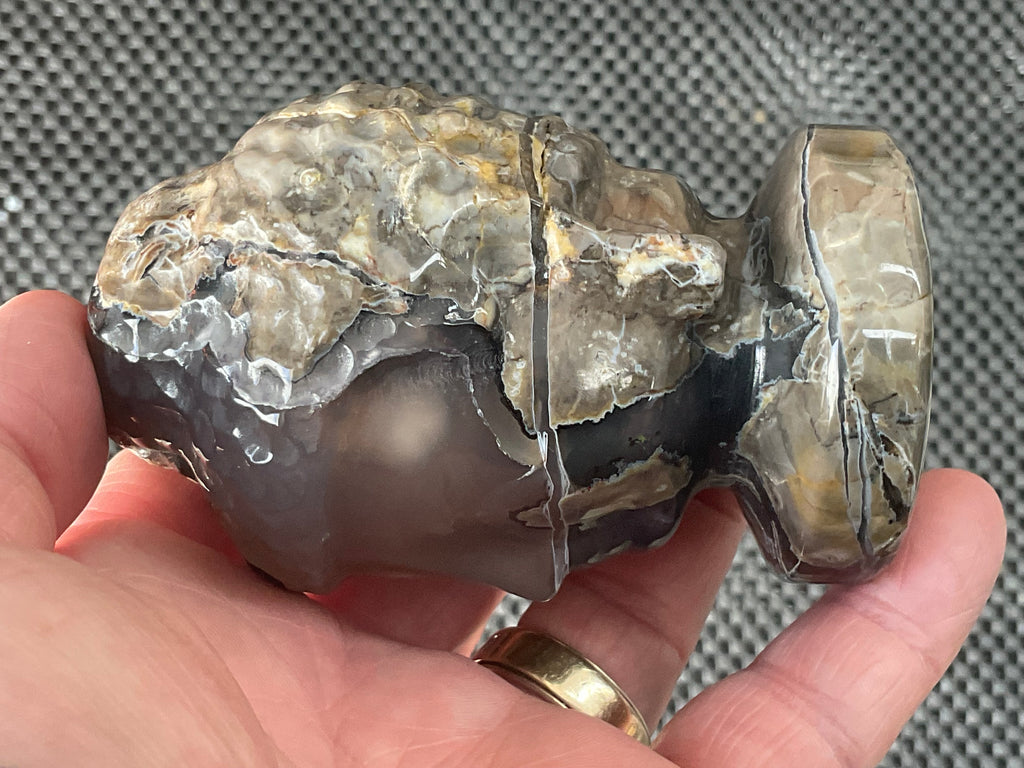 358g Volcano Agate Buddha Carving A