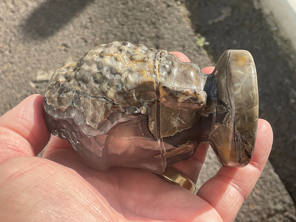358g Volcano Agate Buddha Carving A
