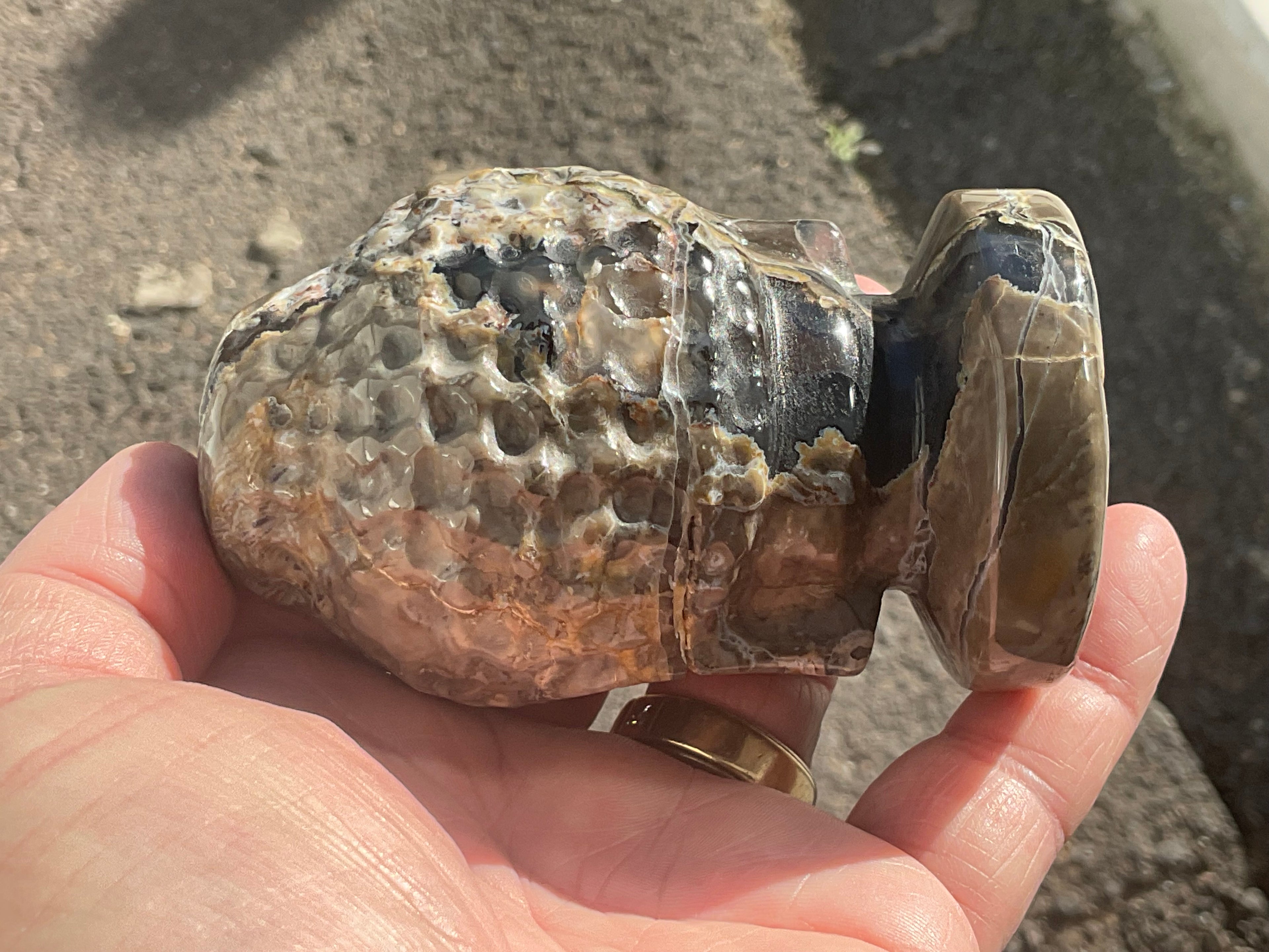 358g Volcano Agate Buddha Carving A