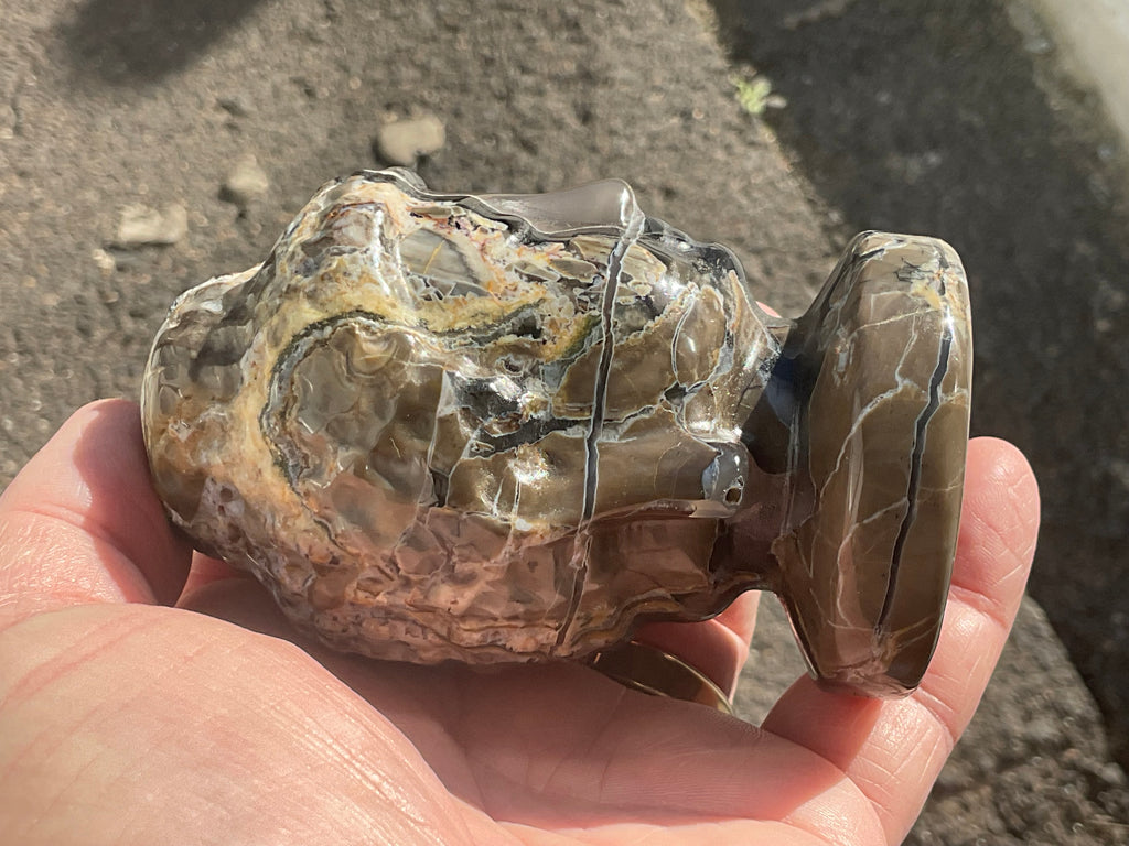 358g Volcano Agate Buddha Carving A