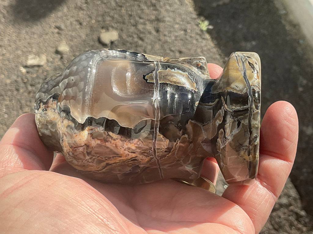 358g Volcano Agate Buddha Carving A