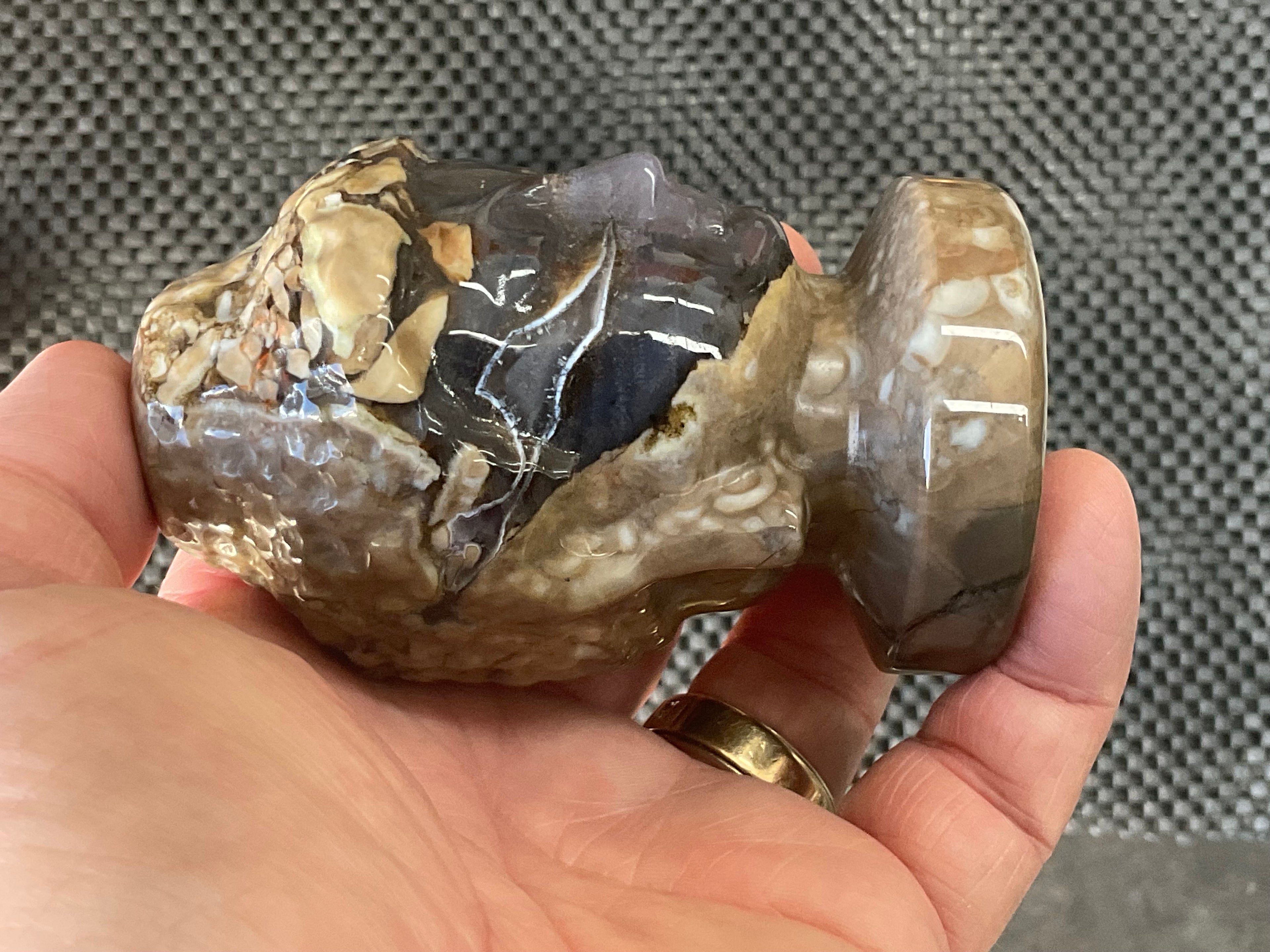 356g Volcano Agate Buddha Carving B