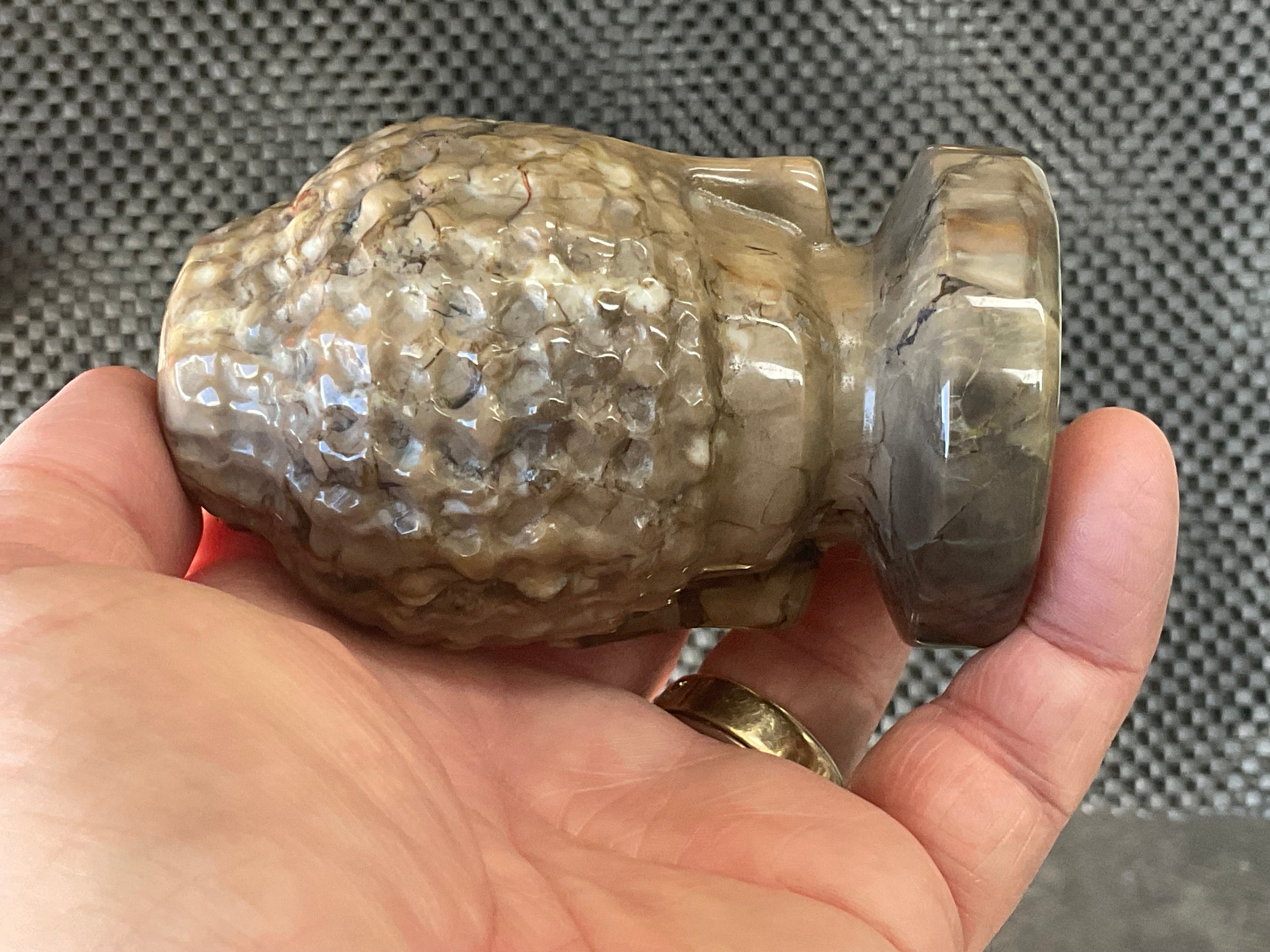 356g Volcano Agate Buddha Carving B