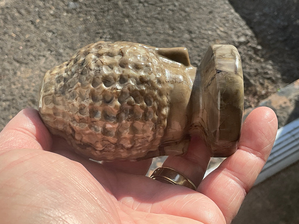 356g Volcano Agate Buddha Carving B