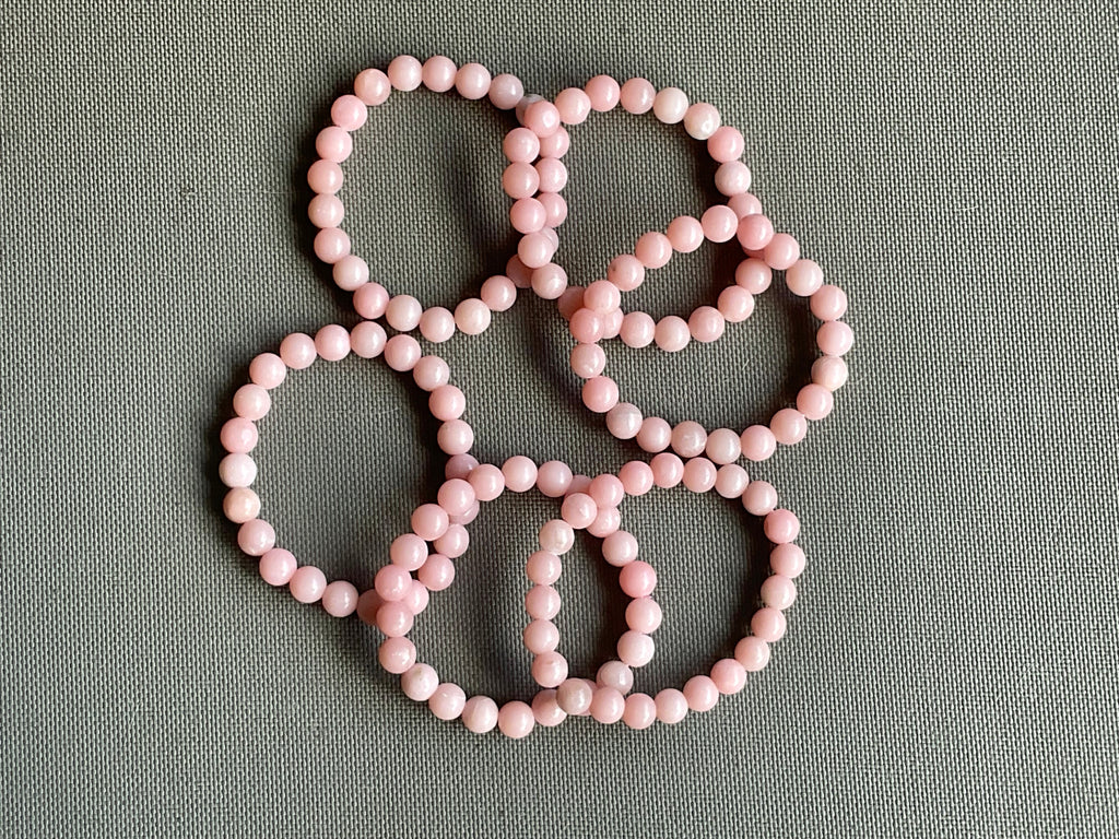 Mexican Pink Opal 8mm Bead Bracelet
