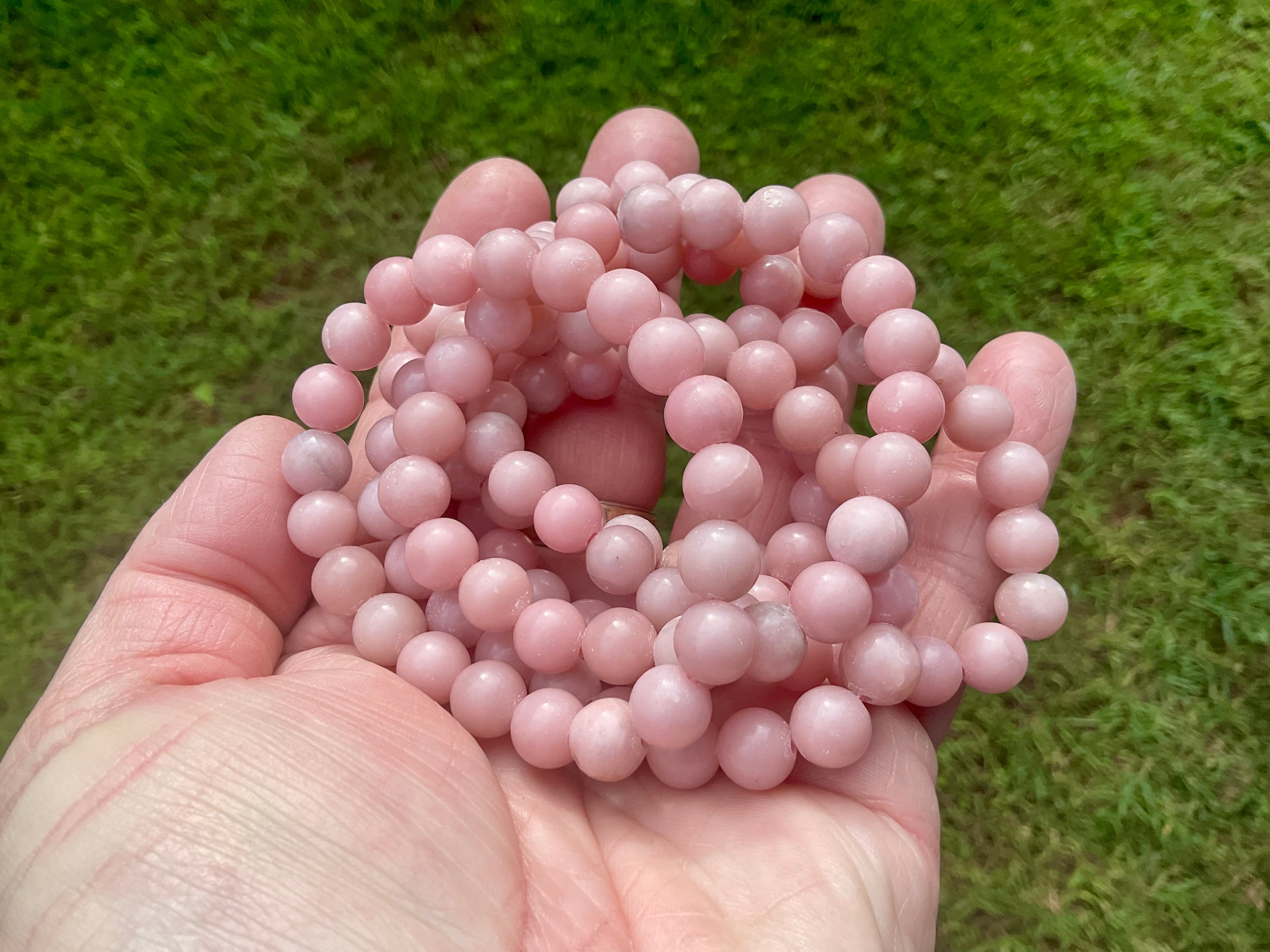 Mexican Pink Opal 8mm Bead Bracelet
