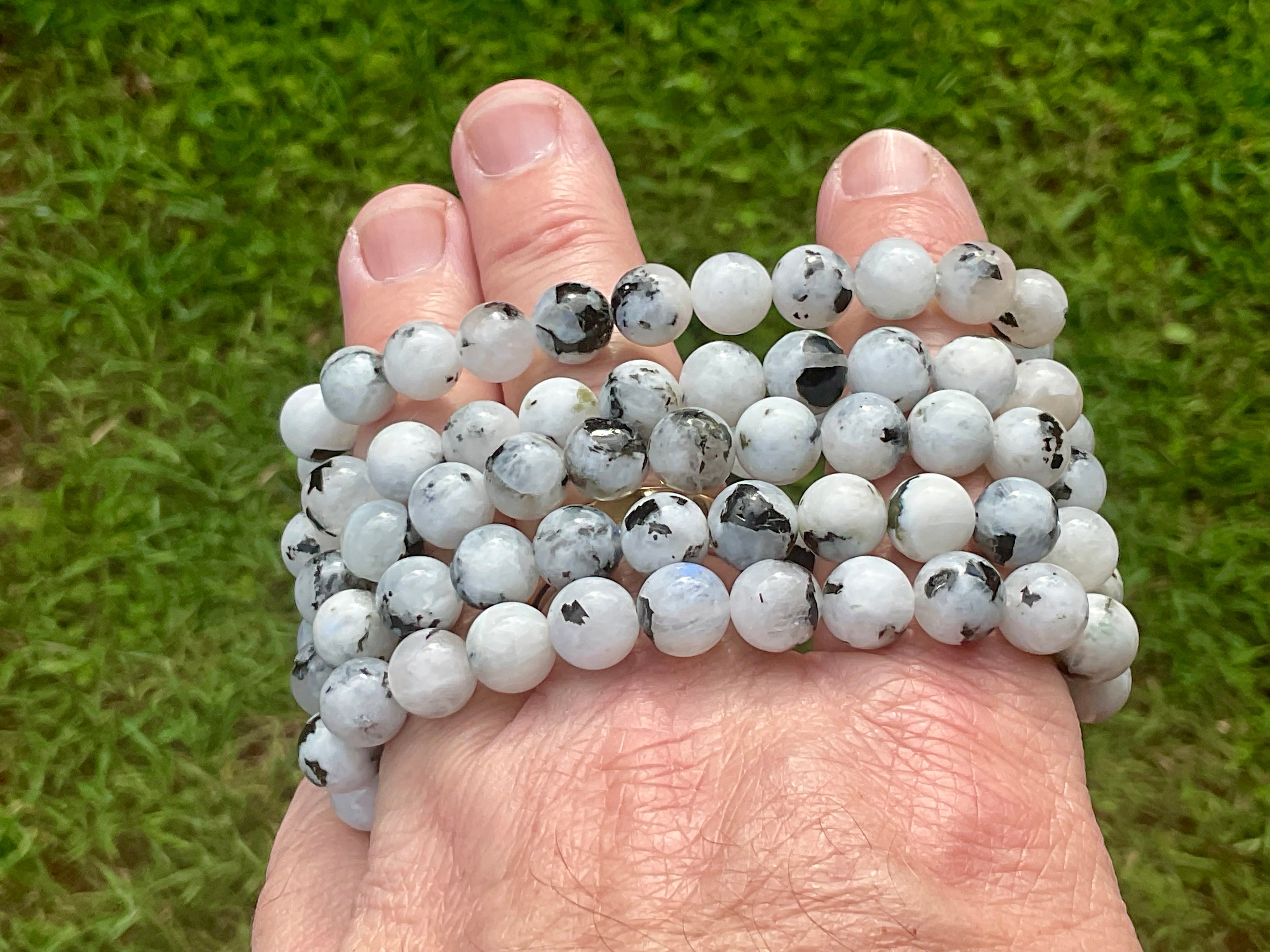 Rainbow Moonstone 8mm Bead Bracelet