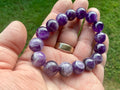 Chevron (Dream) Amethyst 12mm Bead Bracelet