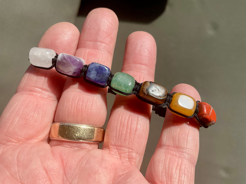 7 Chakras Rectangle Bead Adjustable Bracelet