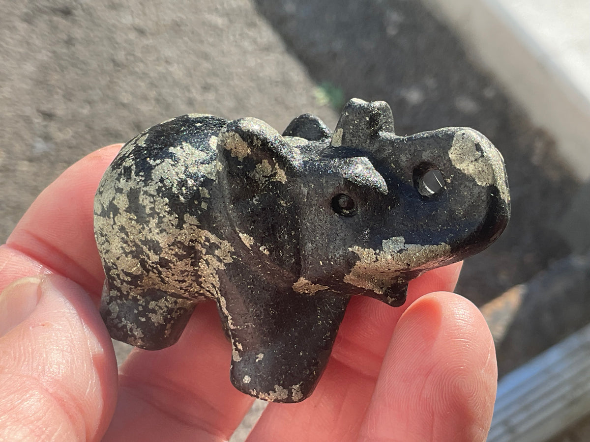 Pyrite Elephant Carving