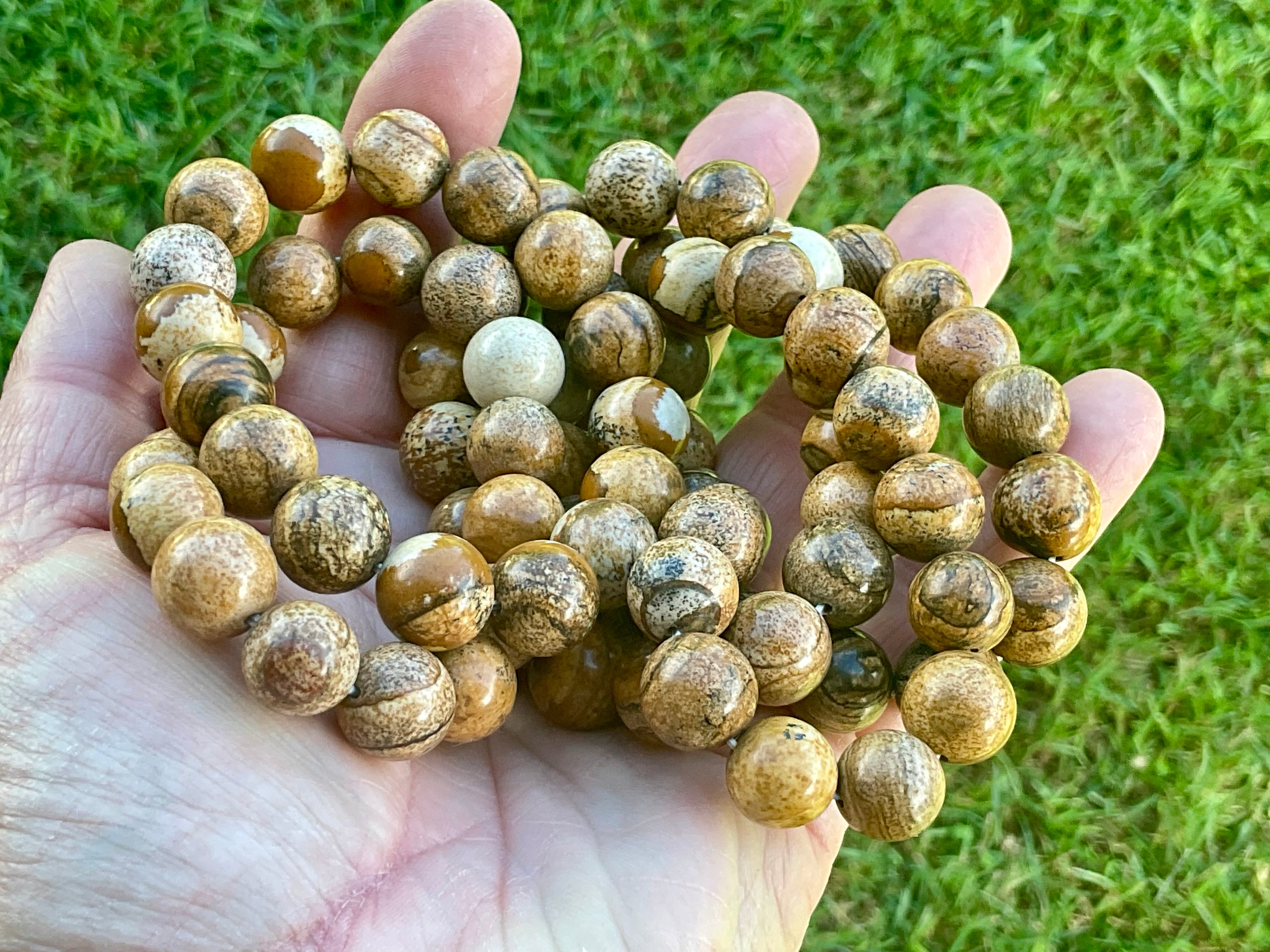 12mm Desert Jasper Bead Bracelet