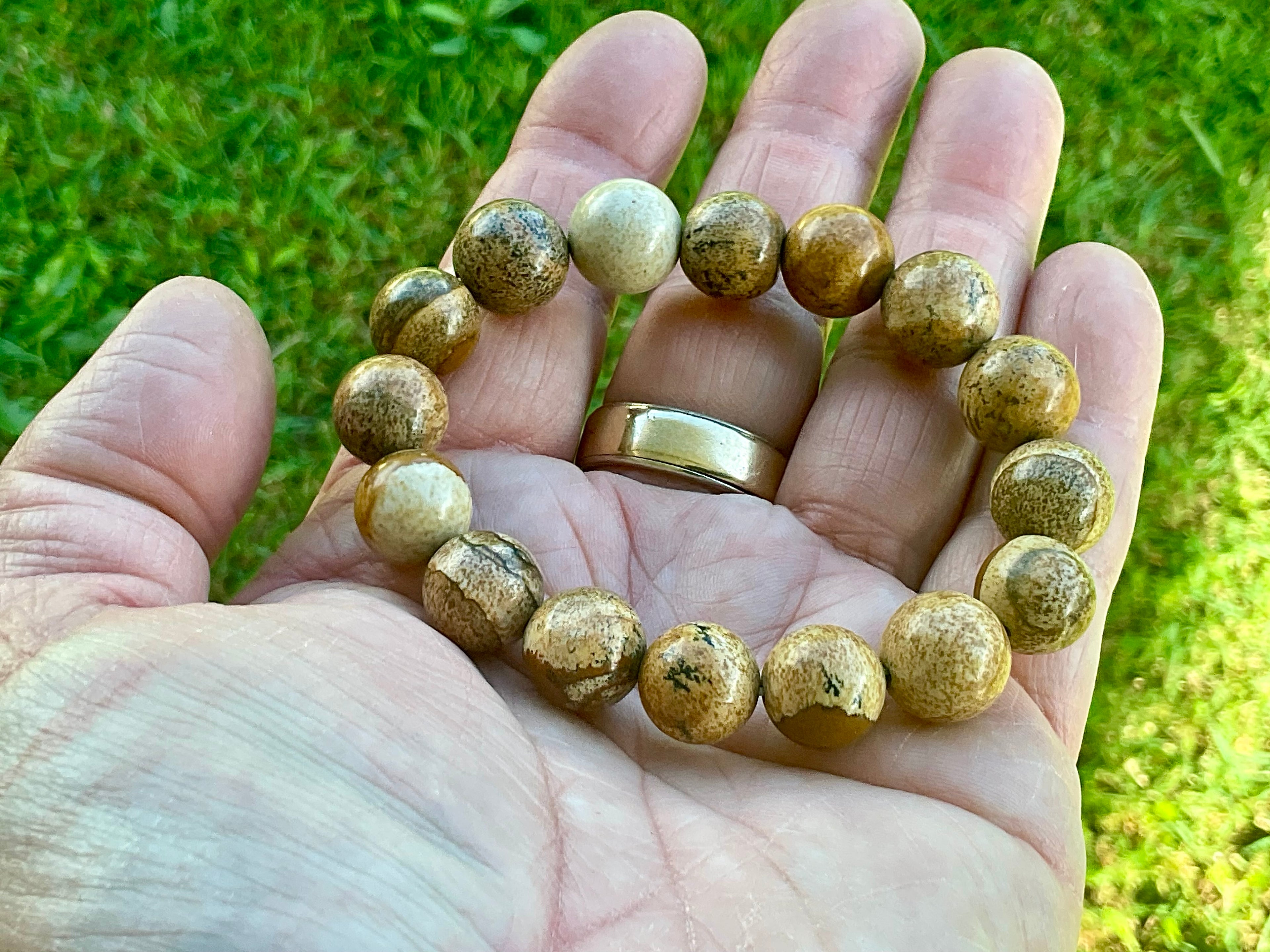 12mm Desert Jasper Bead Bracelet