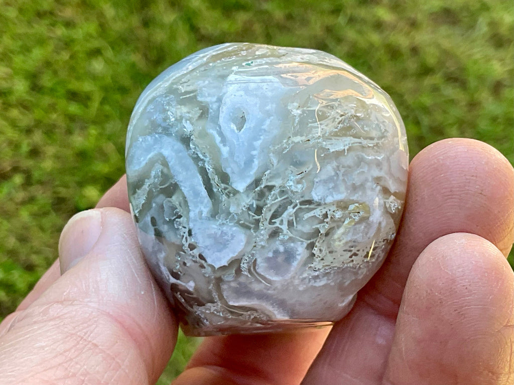 117g Moss Agate Skull 1B