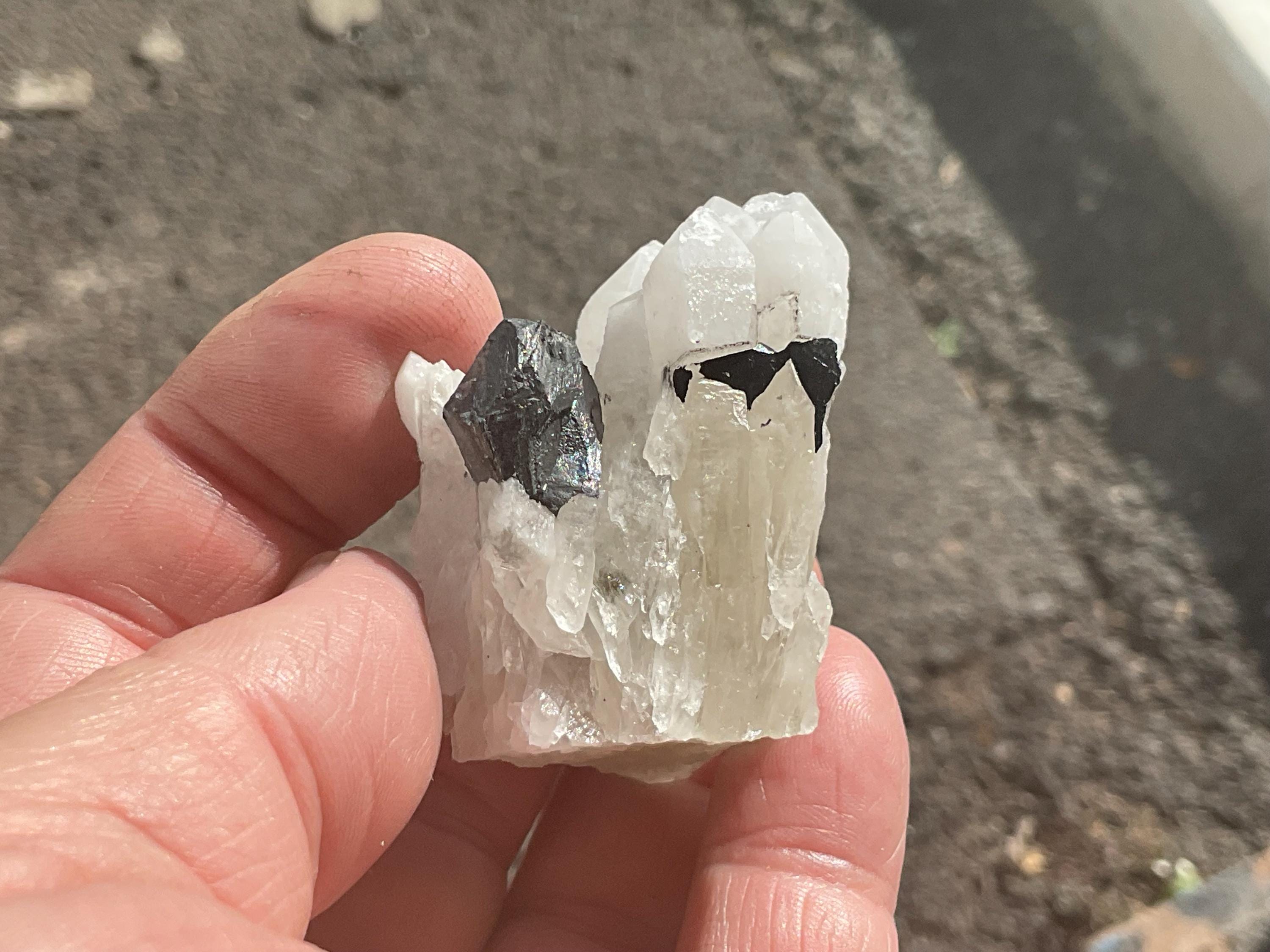 80g Galena in Quartz Cluster Specimen A from Guangxi, China