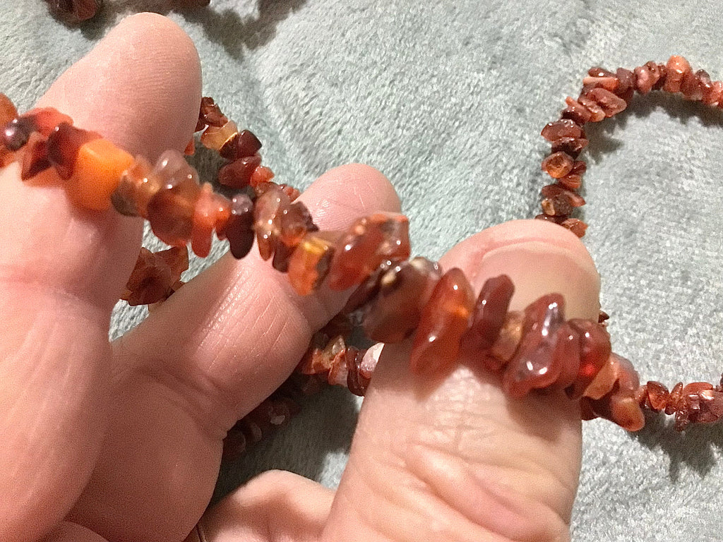 Carnelian Stone Chip Bracelet