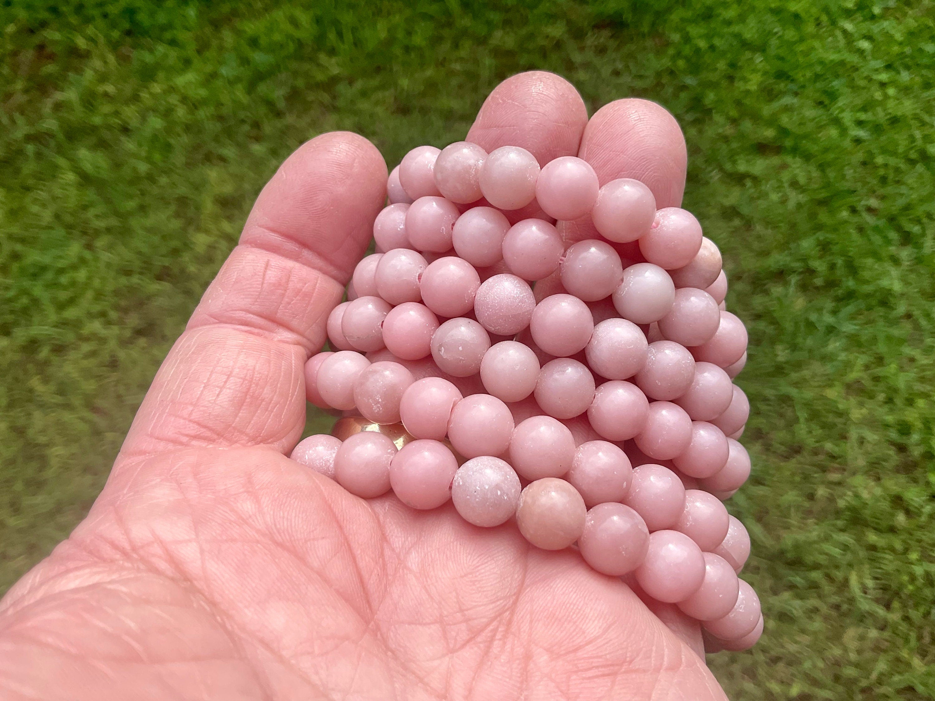 Mexican Pink Opal 8mm Bead Bracelet