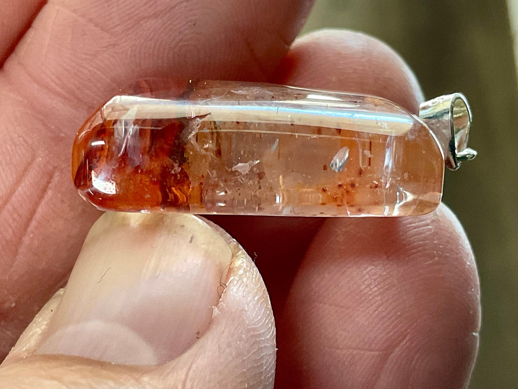 Fire Quartz Pillow Cabochon Pendant 2C